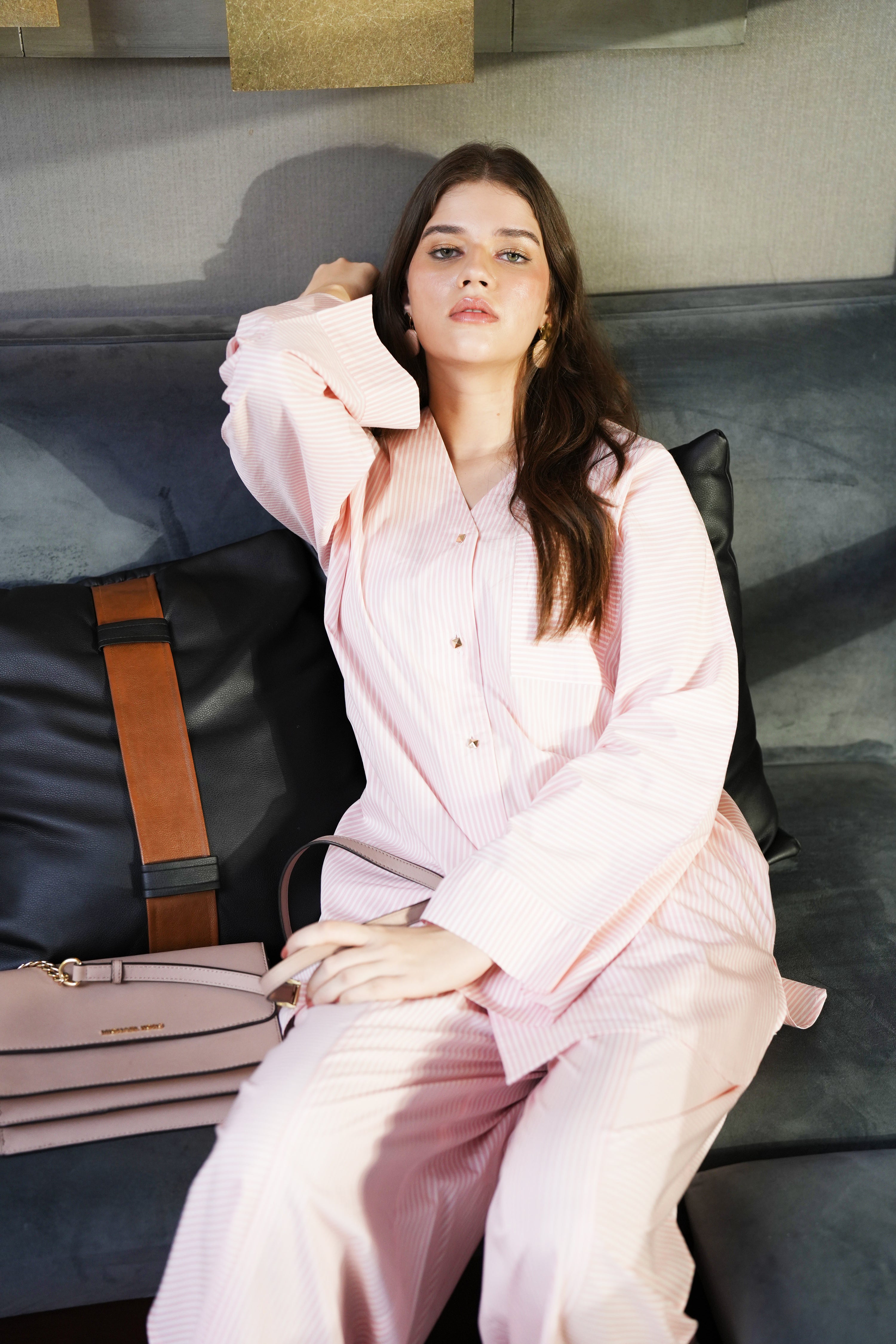 Striped Co-Ord Set - Peach