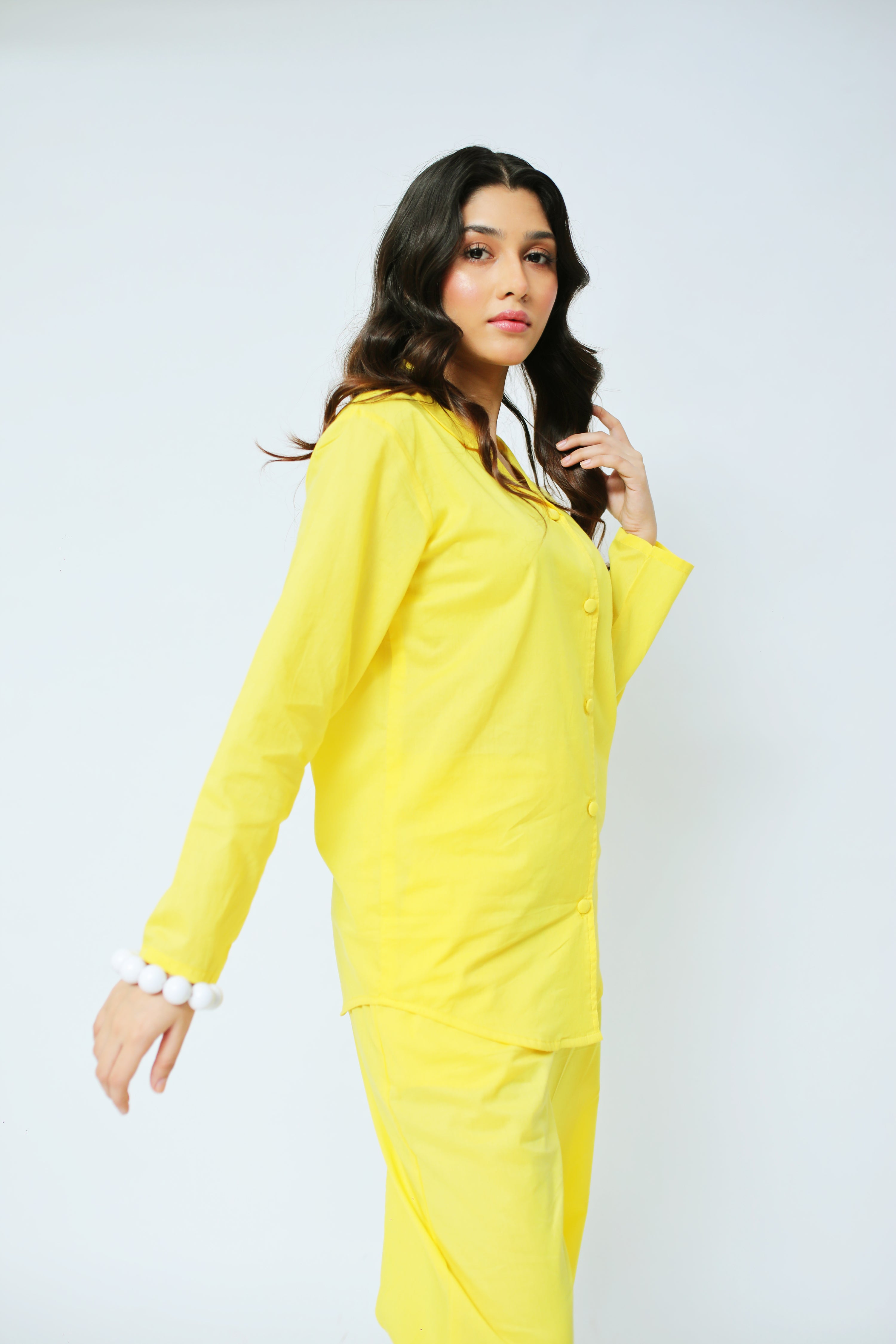 Solid Lawn PJ Set – Yellow