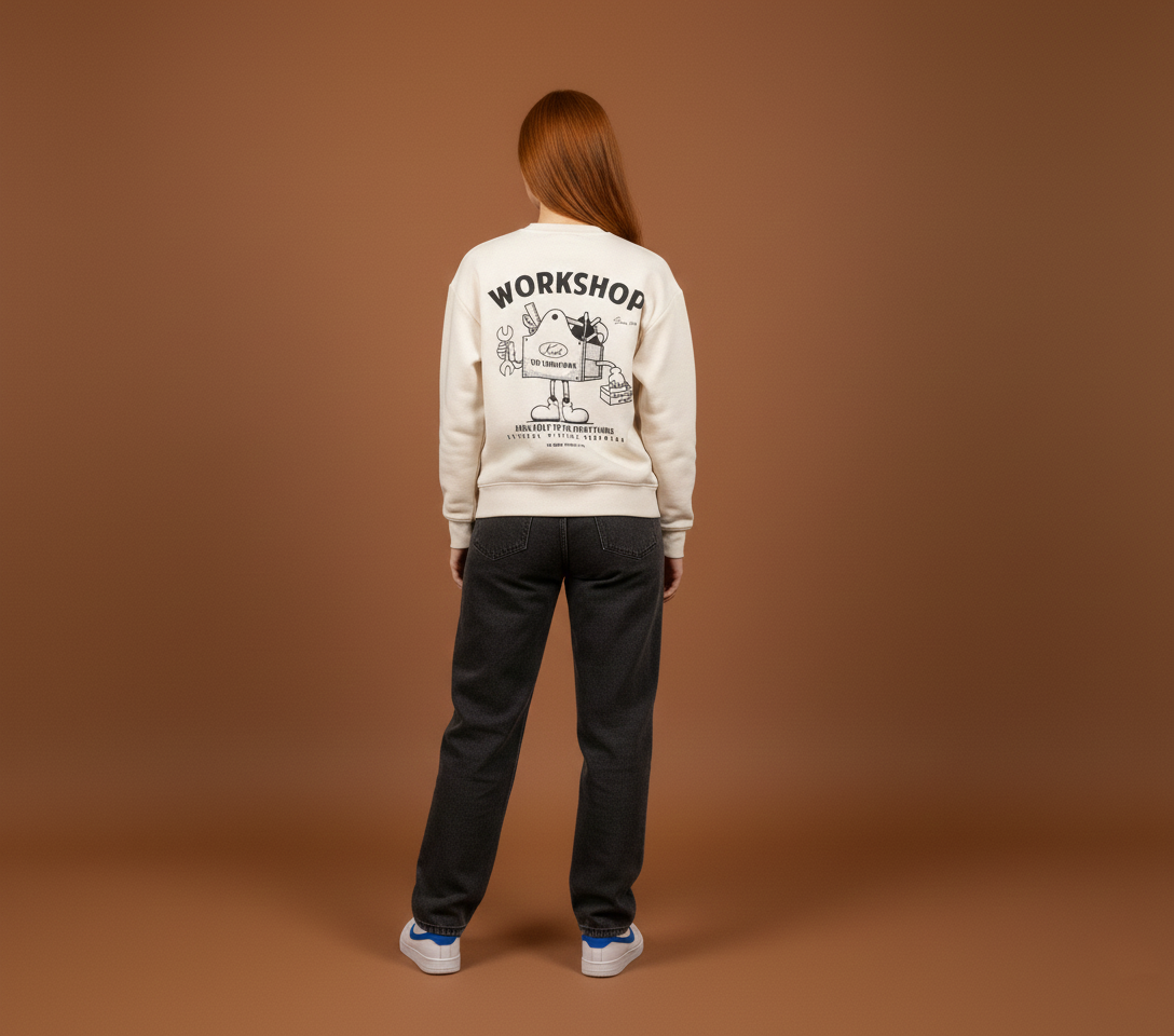 Beige Crest Sweatshirt