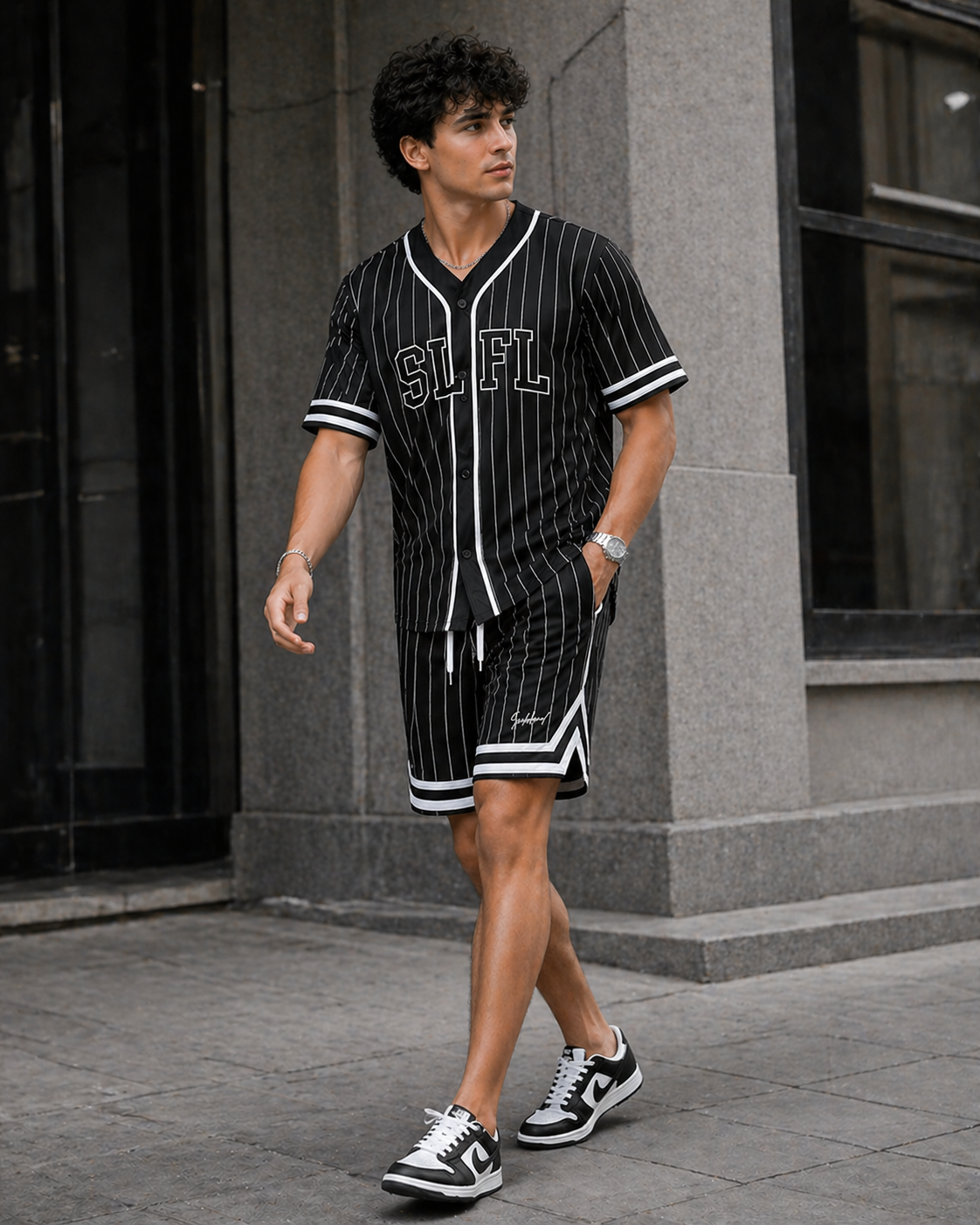 Midnight Pinstripe Men’s Cord Set