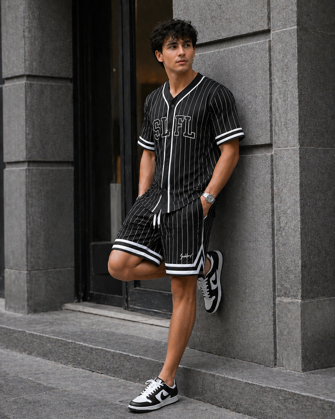 Midnight Pinstripe Men’s Cord Set