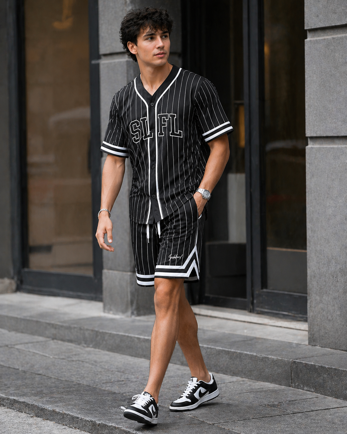 Midnight Pinstripe Men’s Cord Set