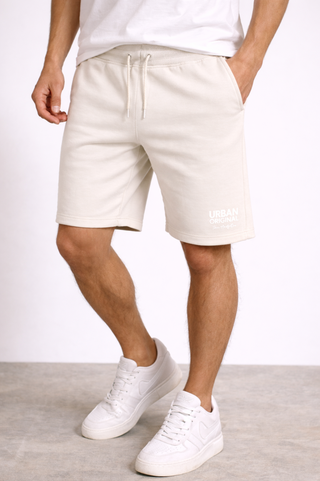 Men’s Premium Fleece Shorts – Beige