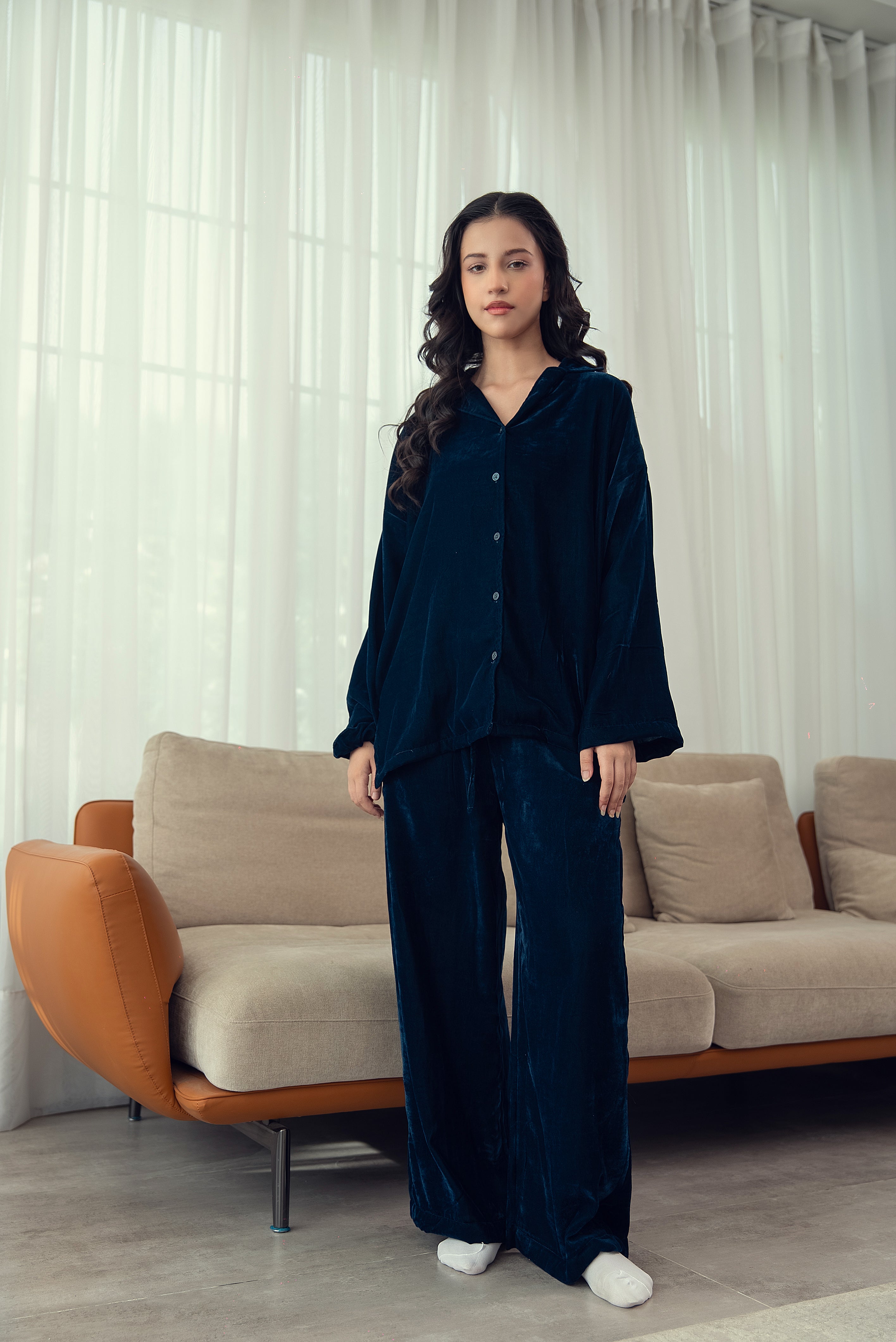 Emerald Glow – Velvet Nightwear Set