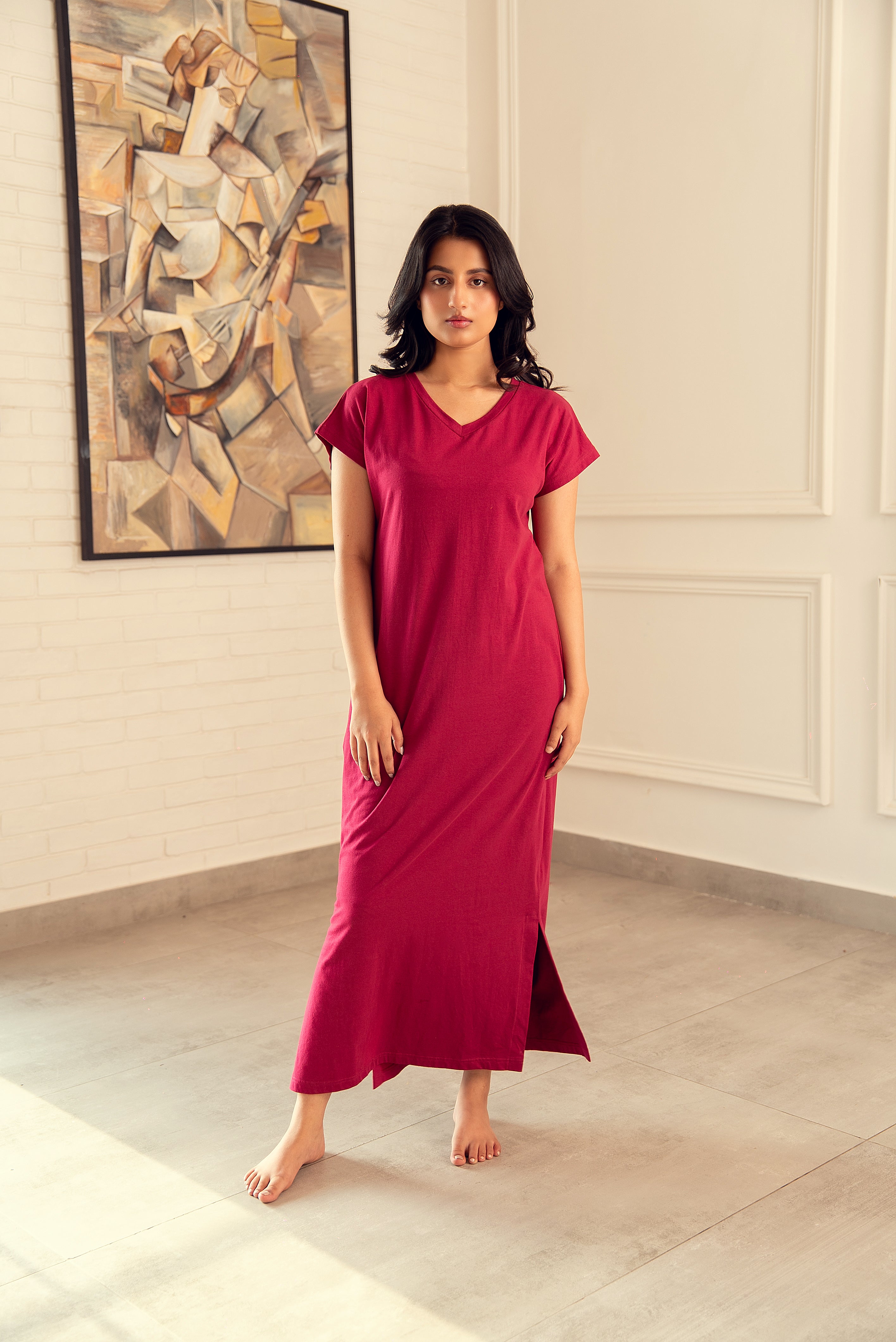 Maroon Serenity - Nightdress