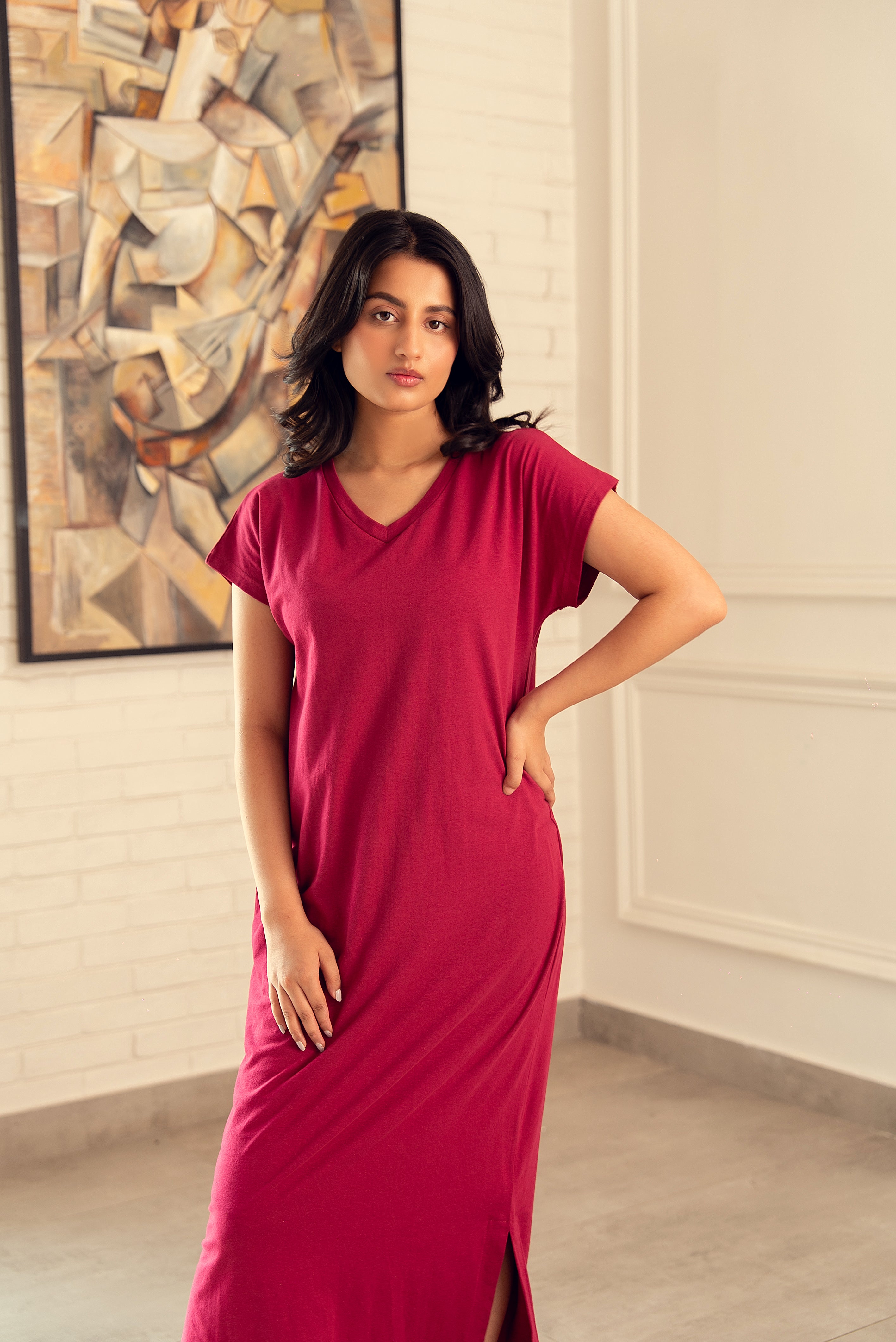 Maroon Serenity - Nightdress