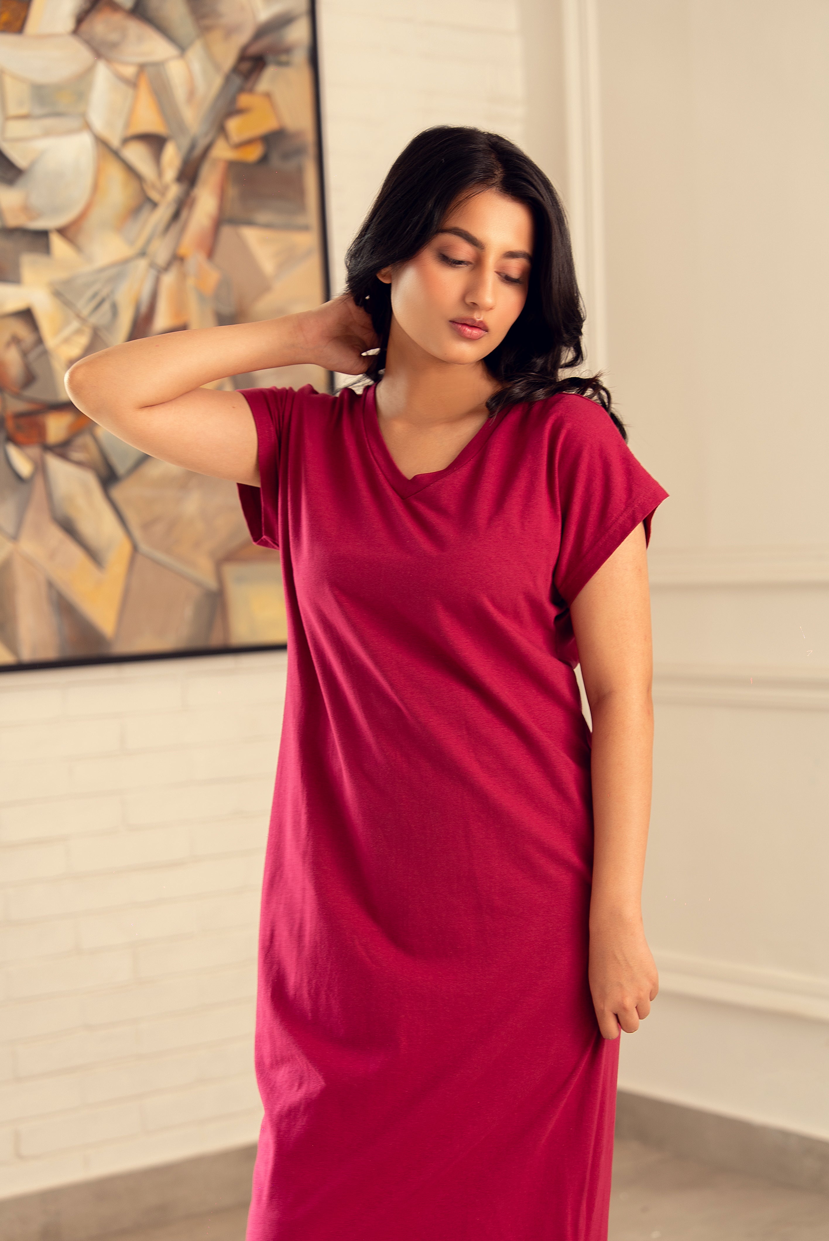 Maroon Serenity - Nightdress