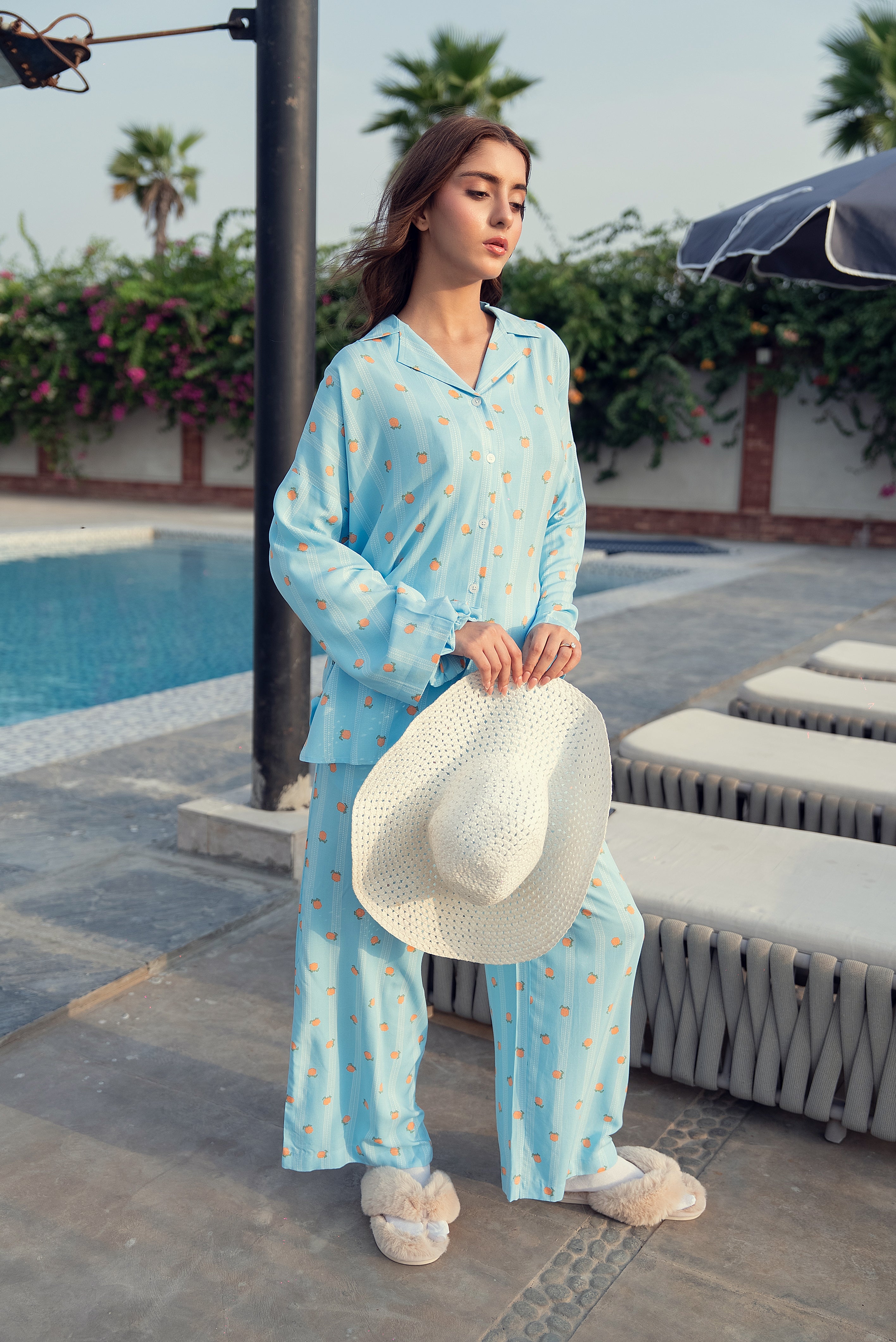 Summer Sky Bloom - Linen Nightwear