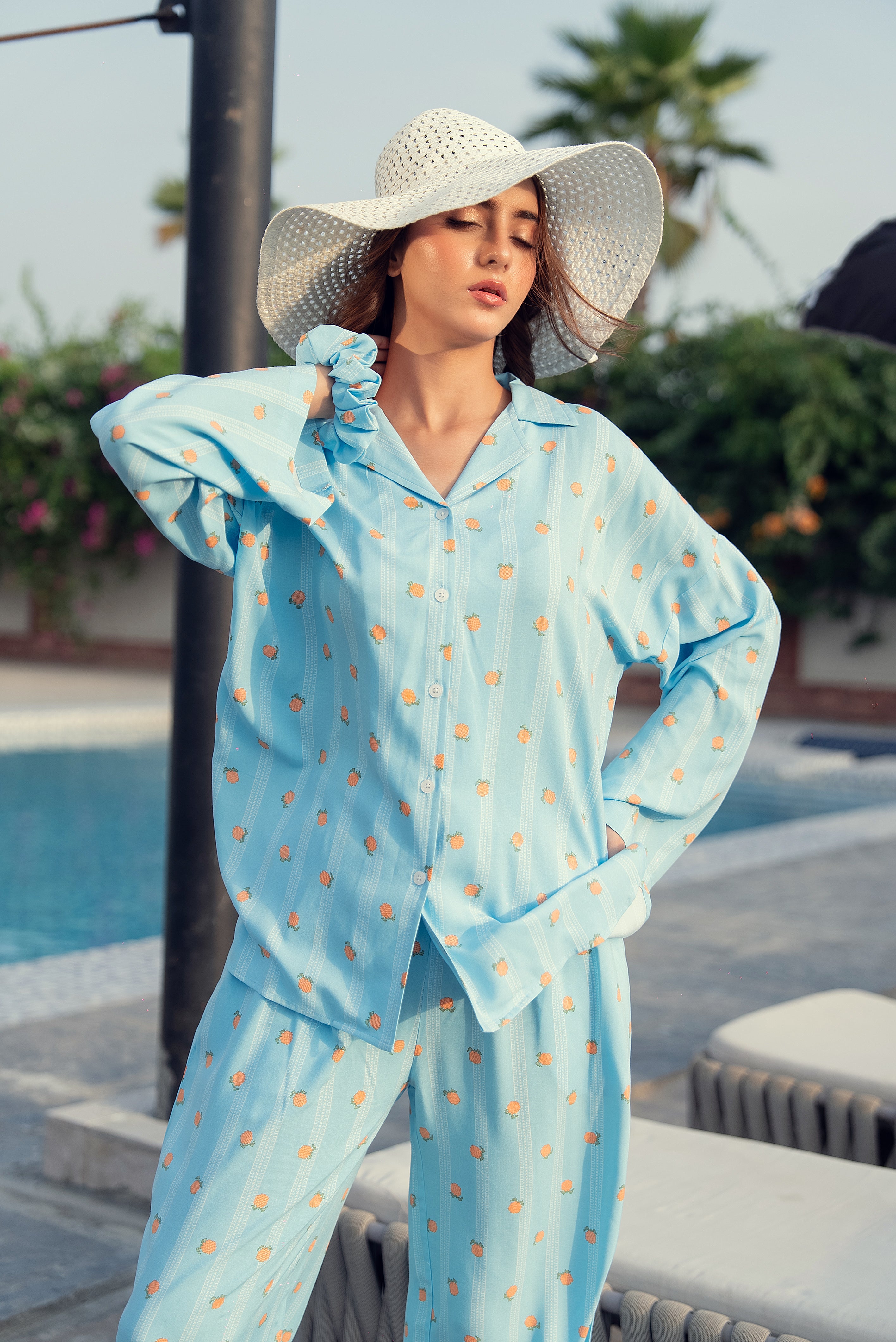 Summer Sky Bloom - Linen Nightwear
