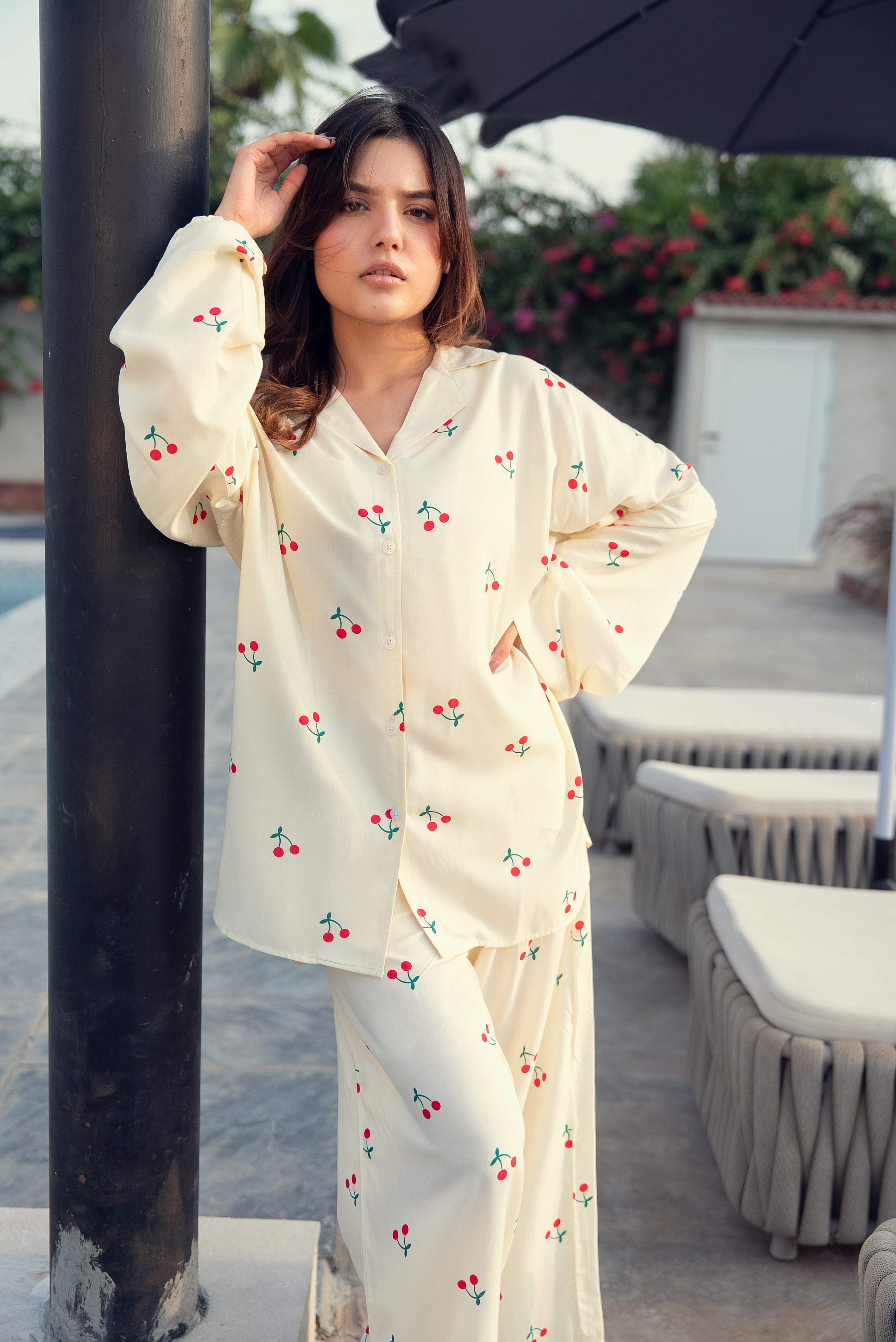 Sweet Cherry Sunrise - Linen Nightwear