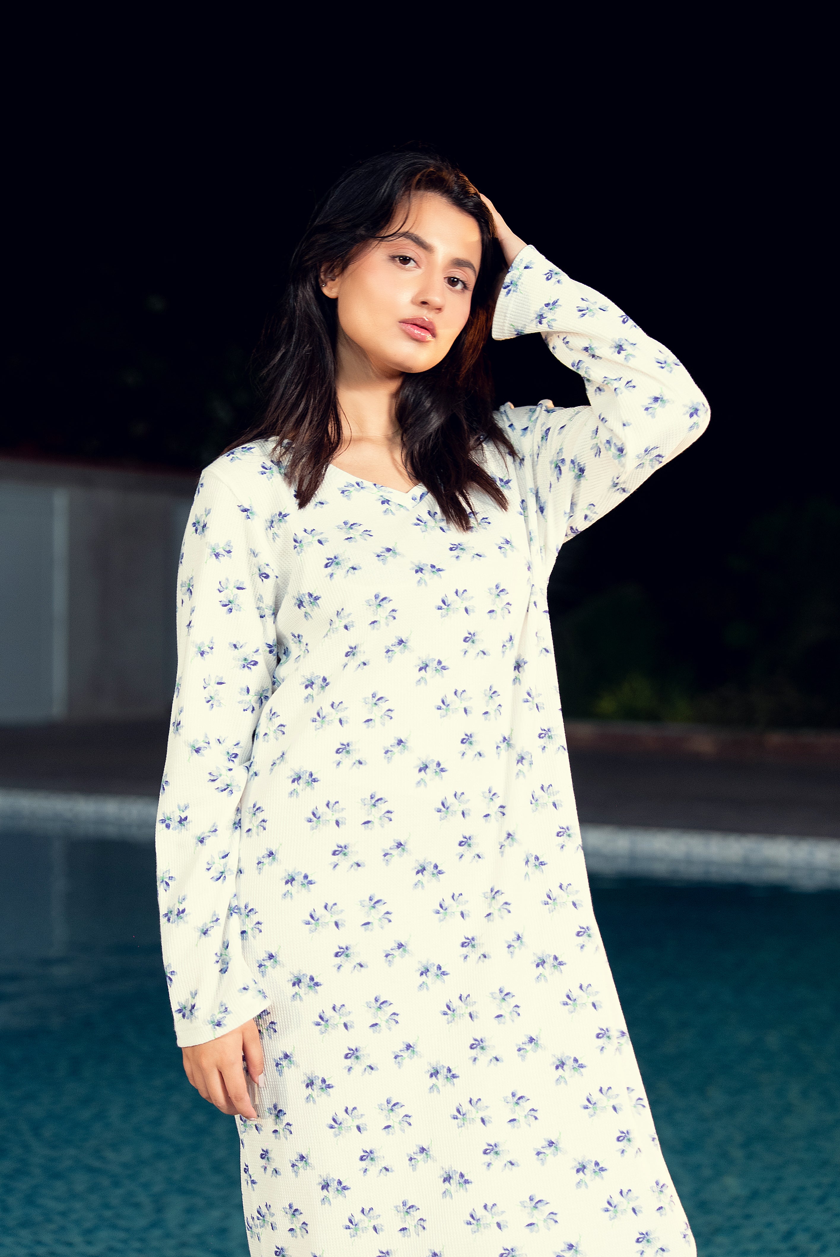 Blue Meadow Thermal Nightdress