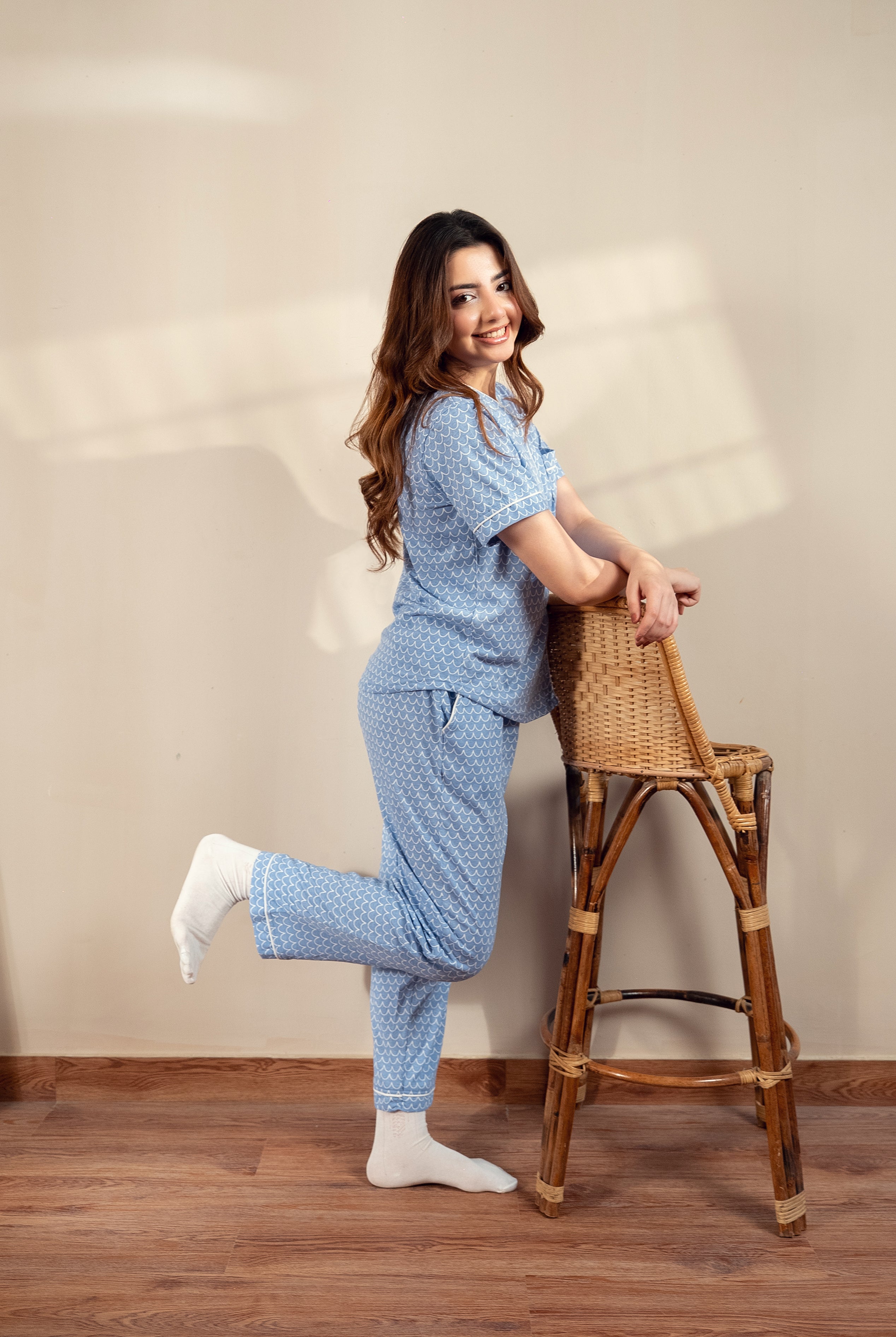 Cloudy Waves Pajama Set