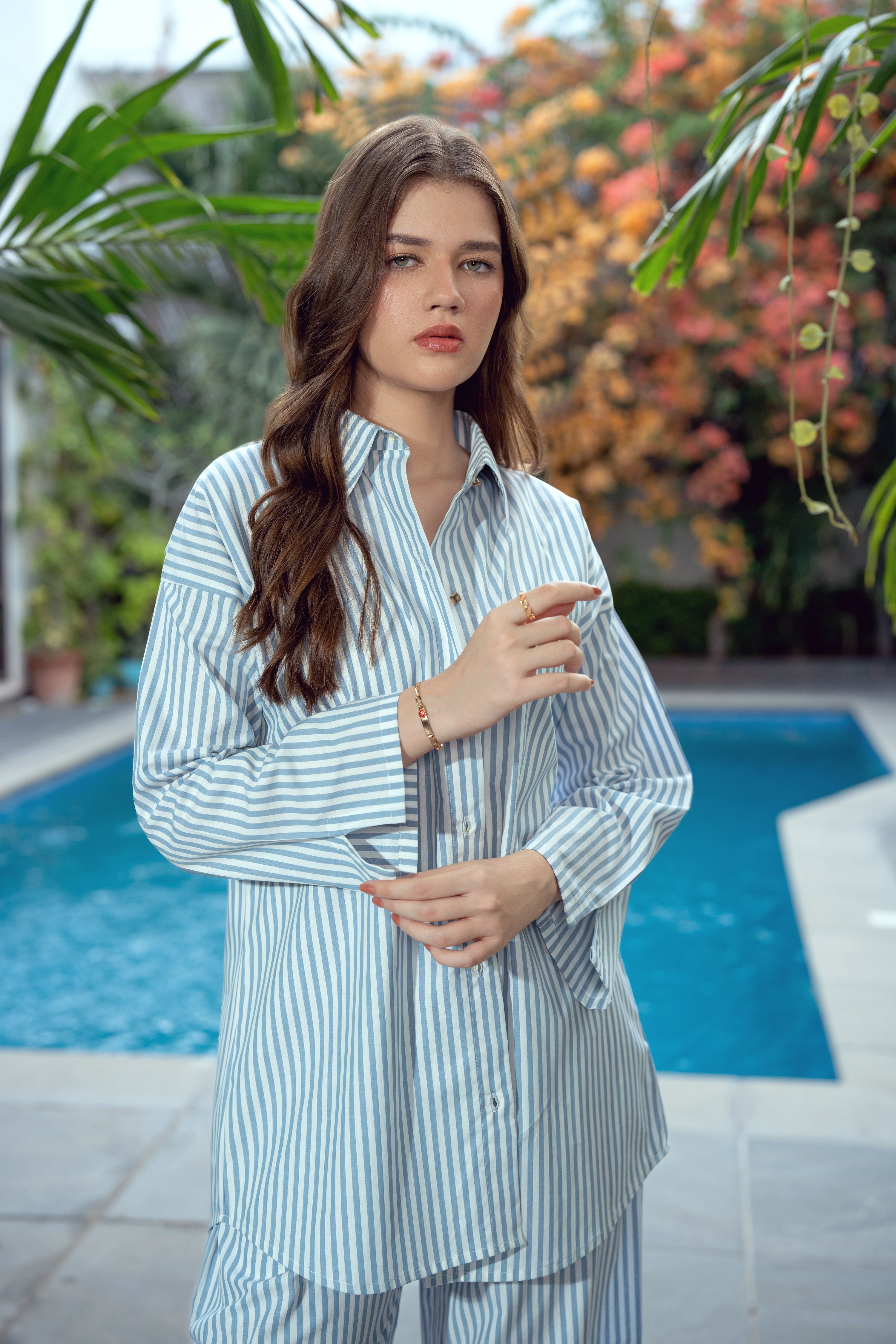 Striped Co-ord Set - Blue