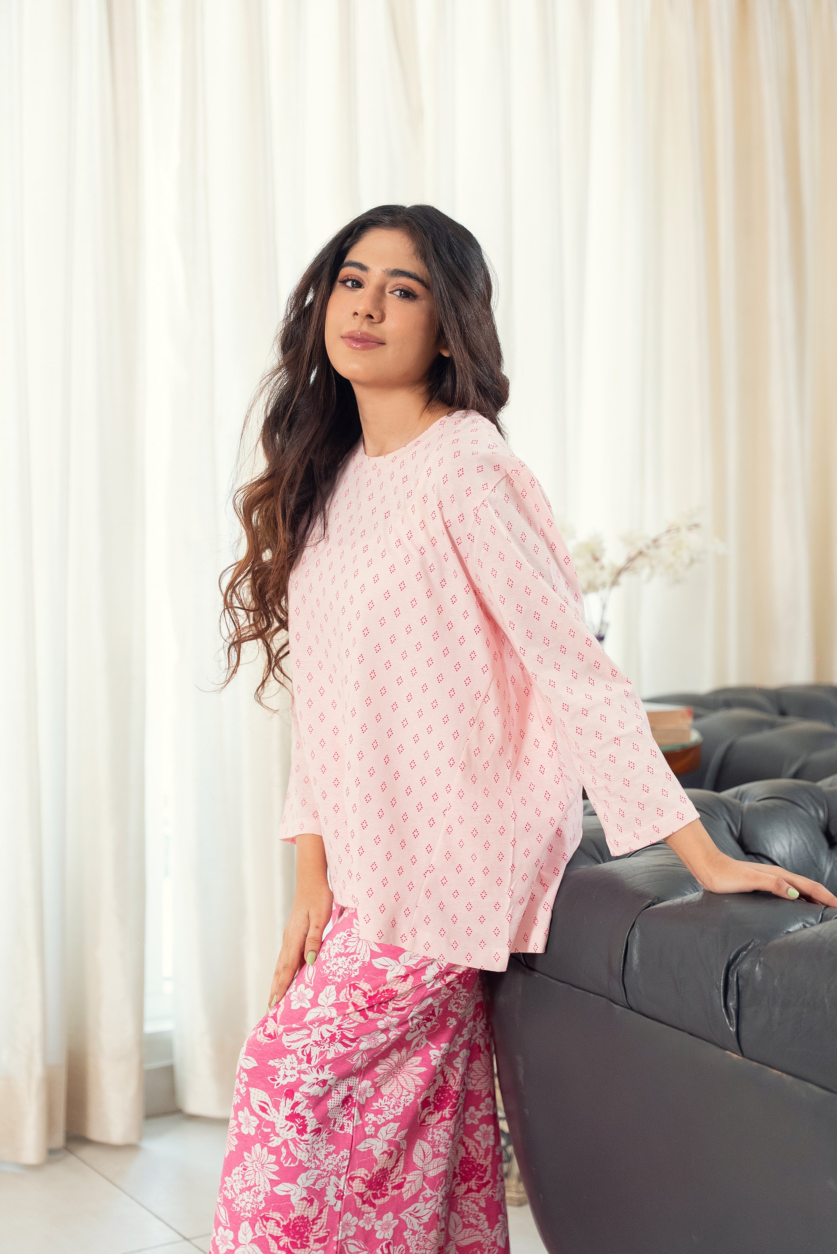 Pink Floral Nightwear