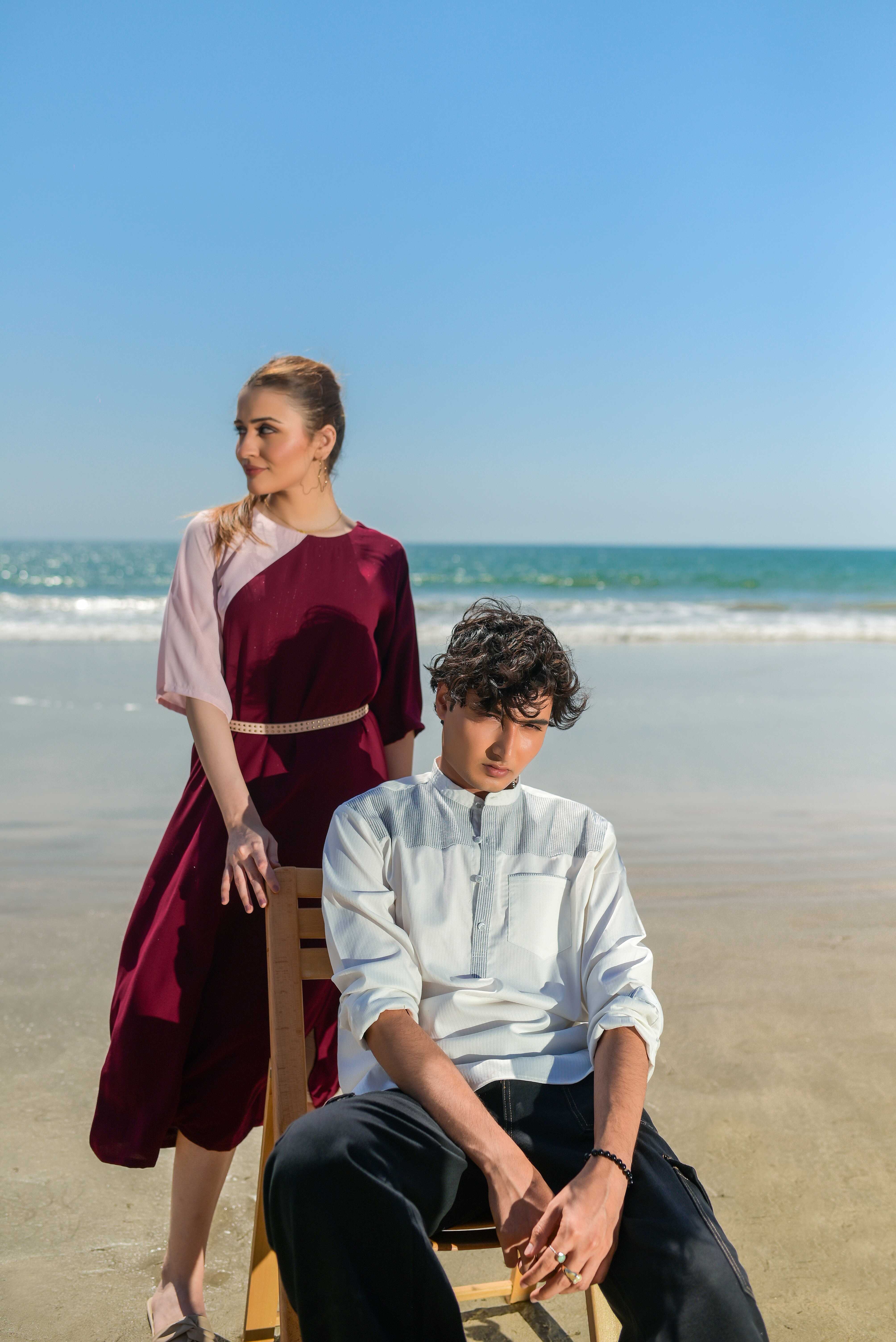 Shimmer Color Block Long Shirt