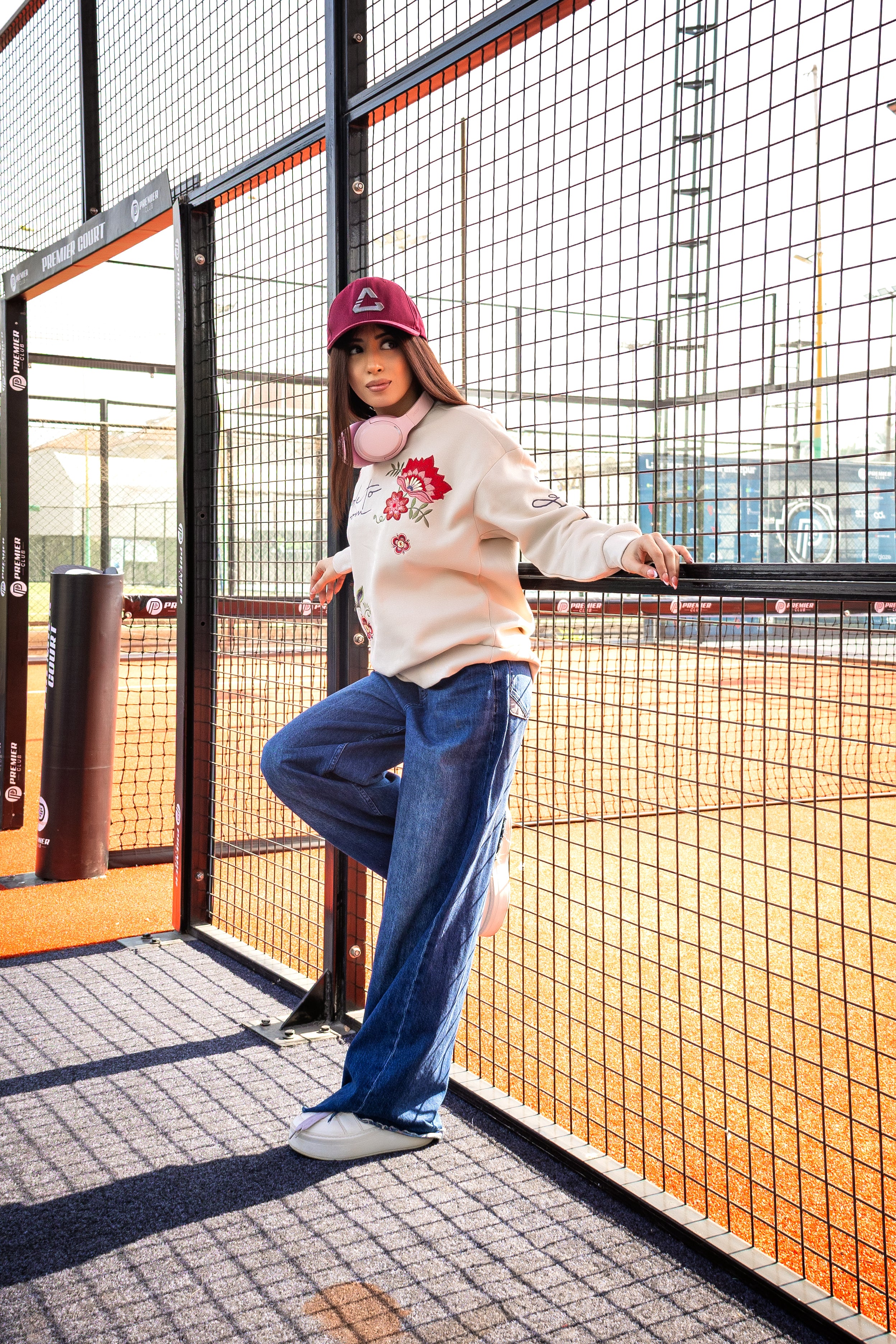 Embroided Crew Neck Sweatshirt