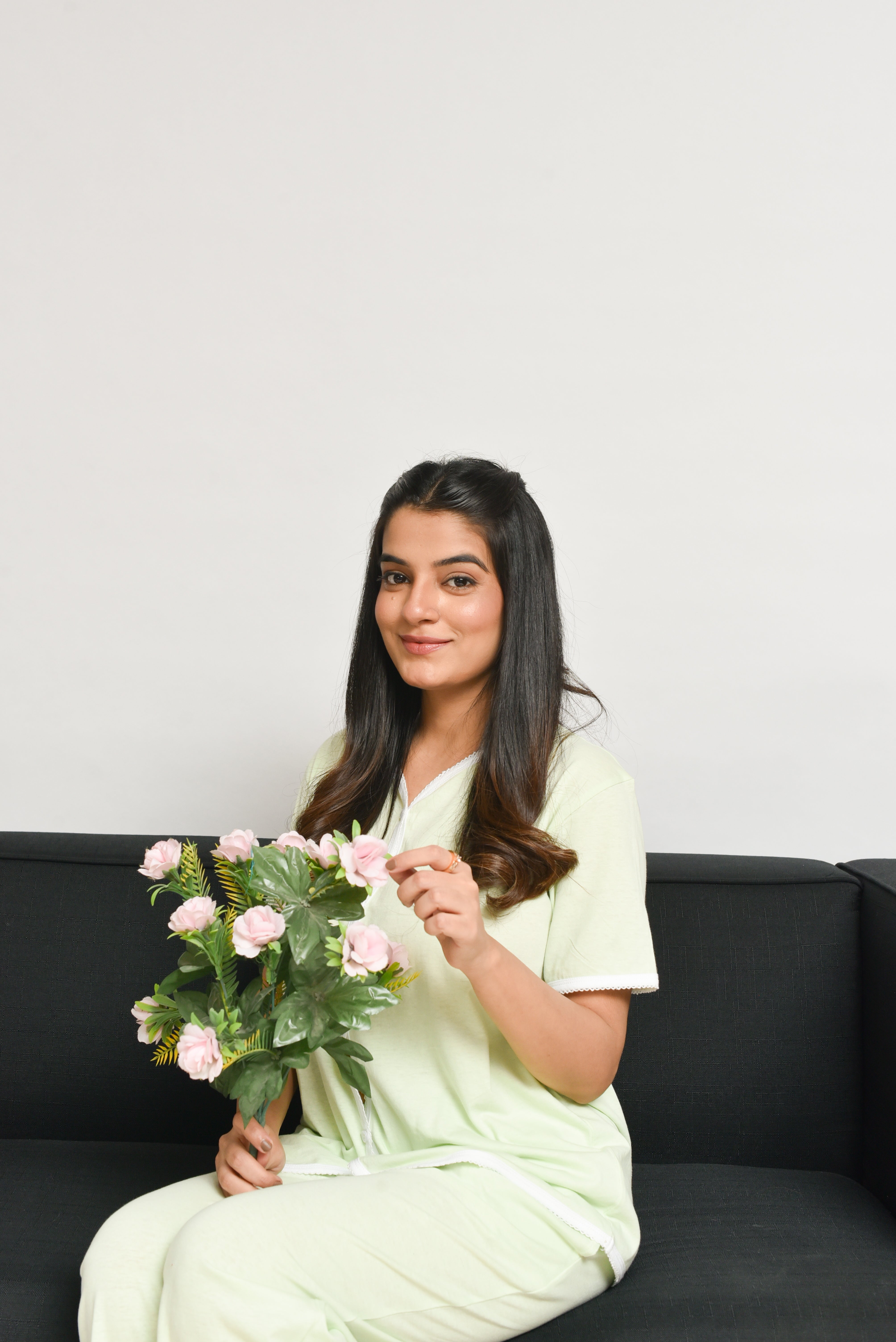 White Lace PJ Set - Lime