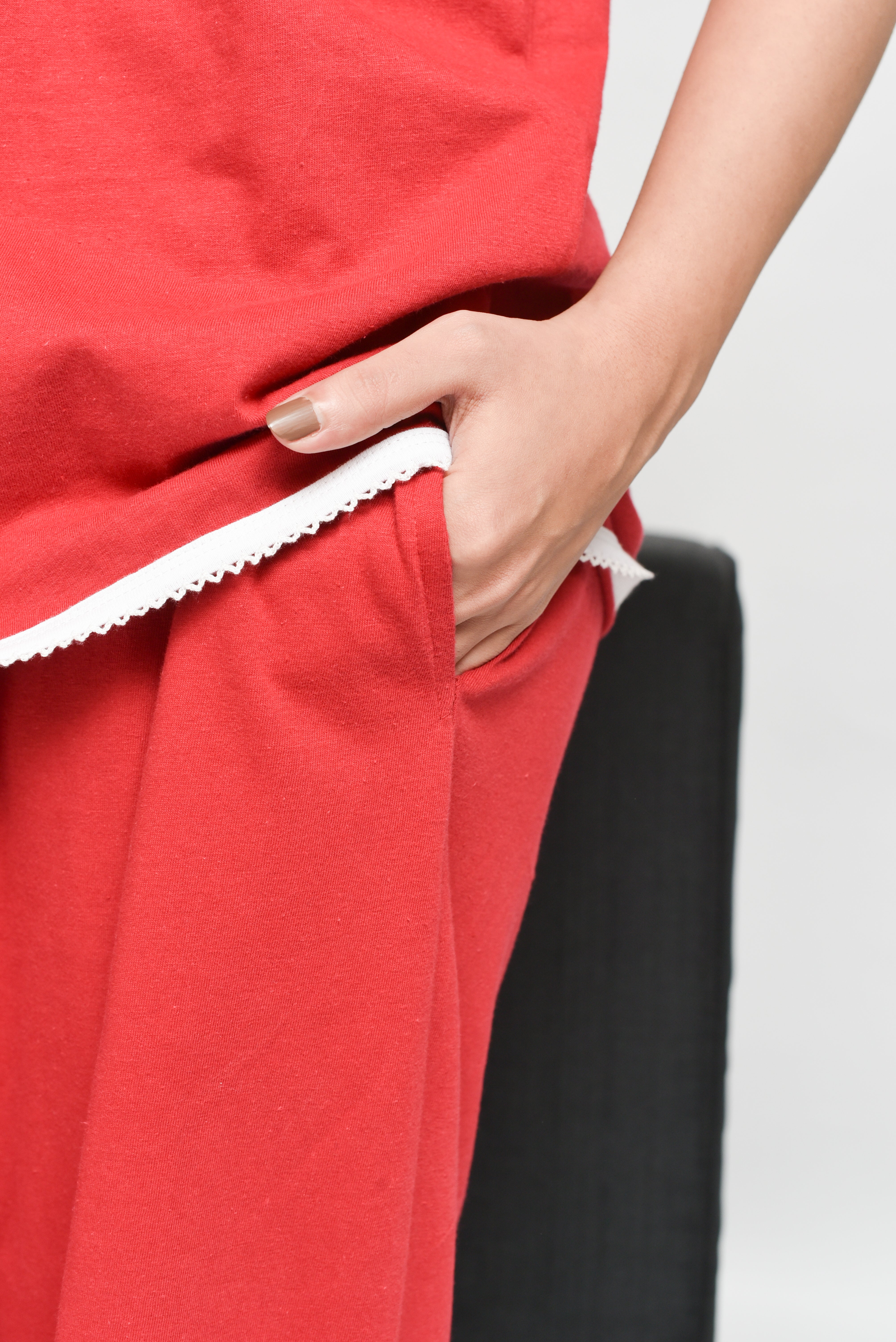 White Lace PJ Set - Red