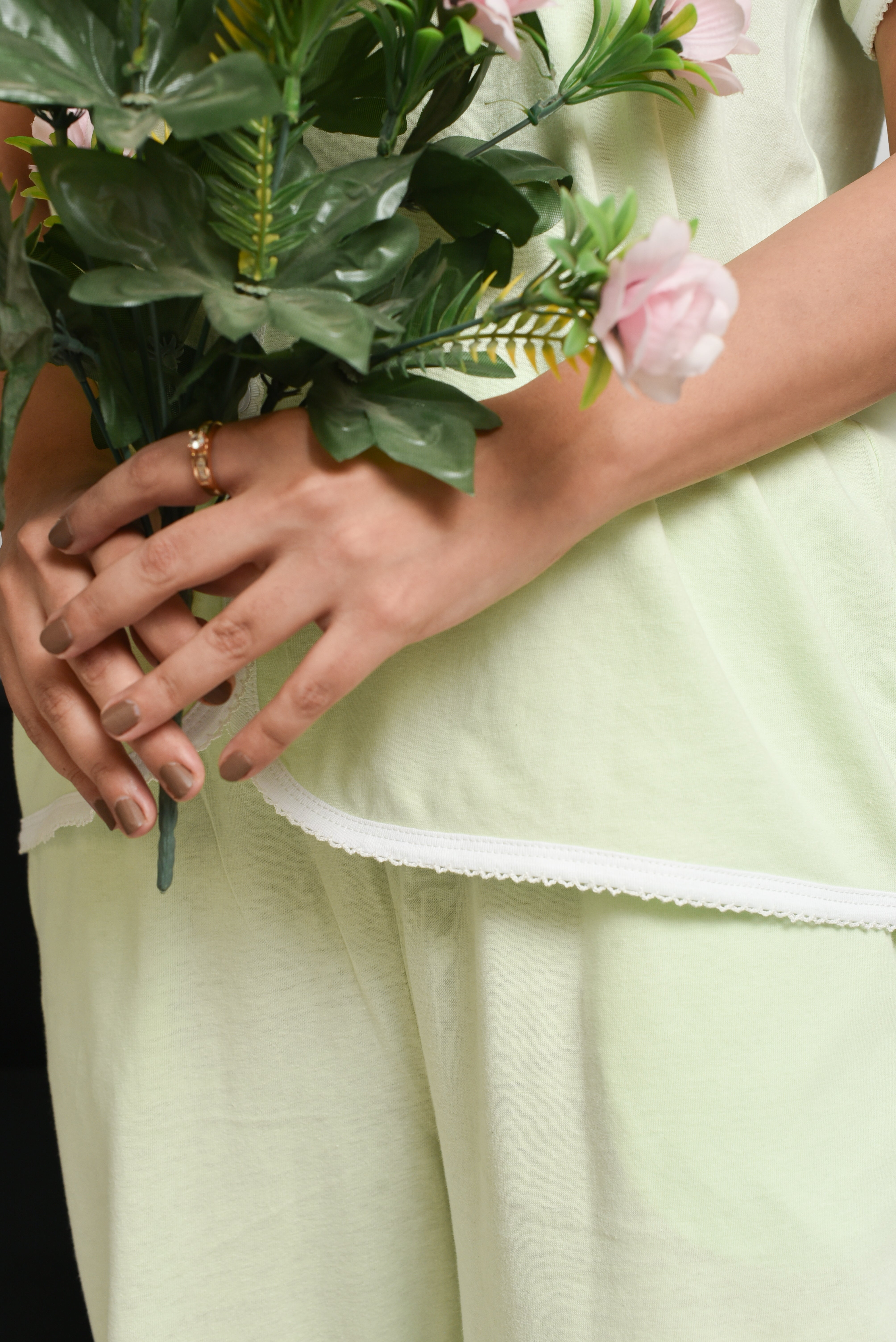 White Lace PJ Set - Lime