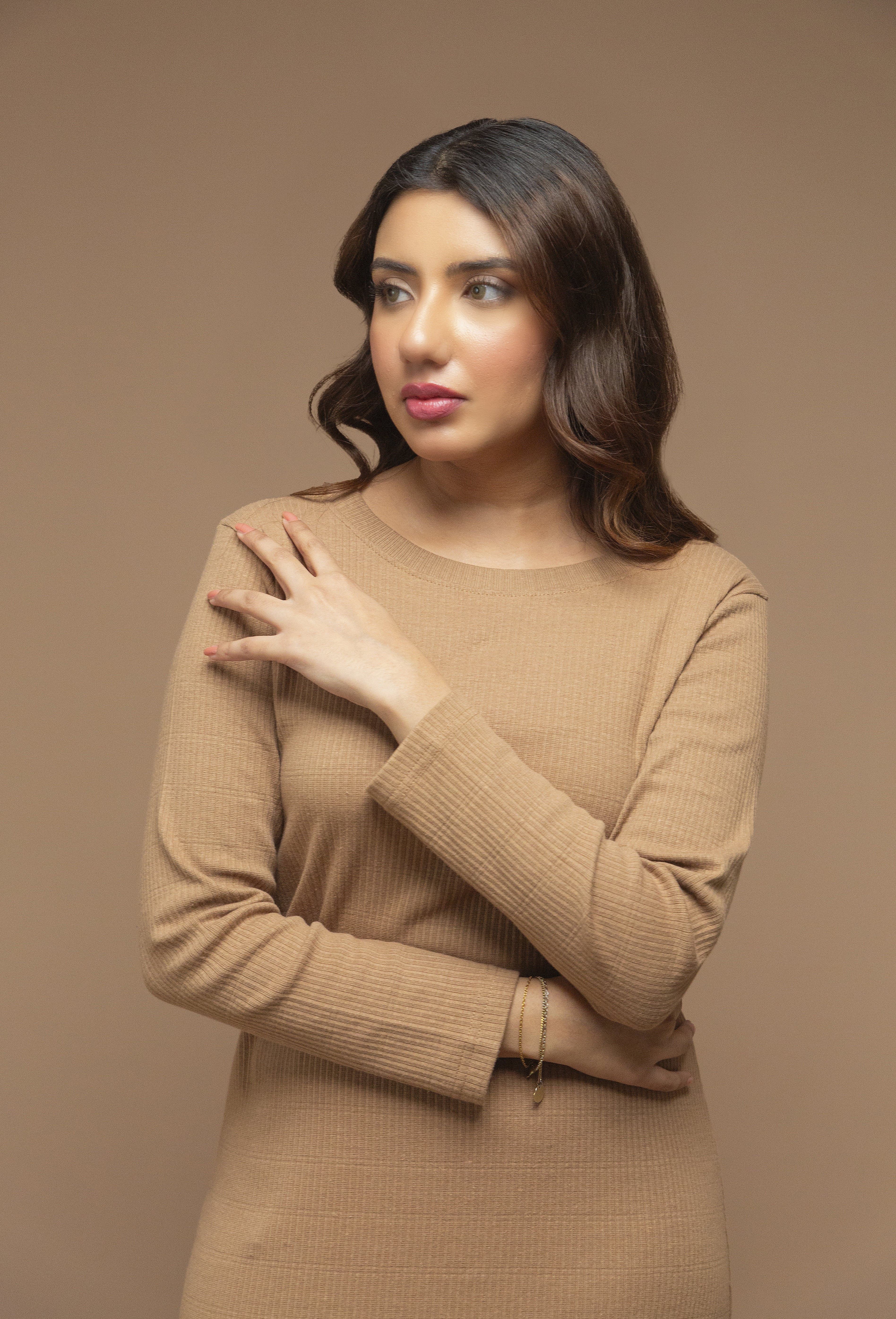 Basic Rib Bodycon - Brown