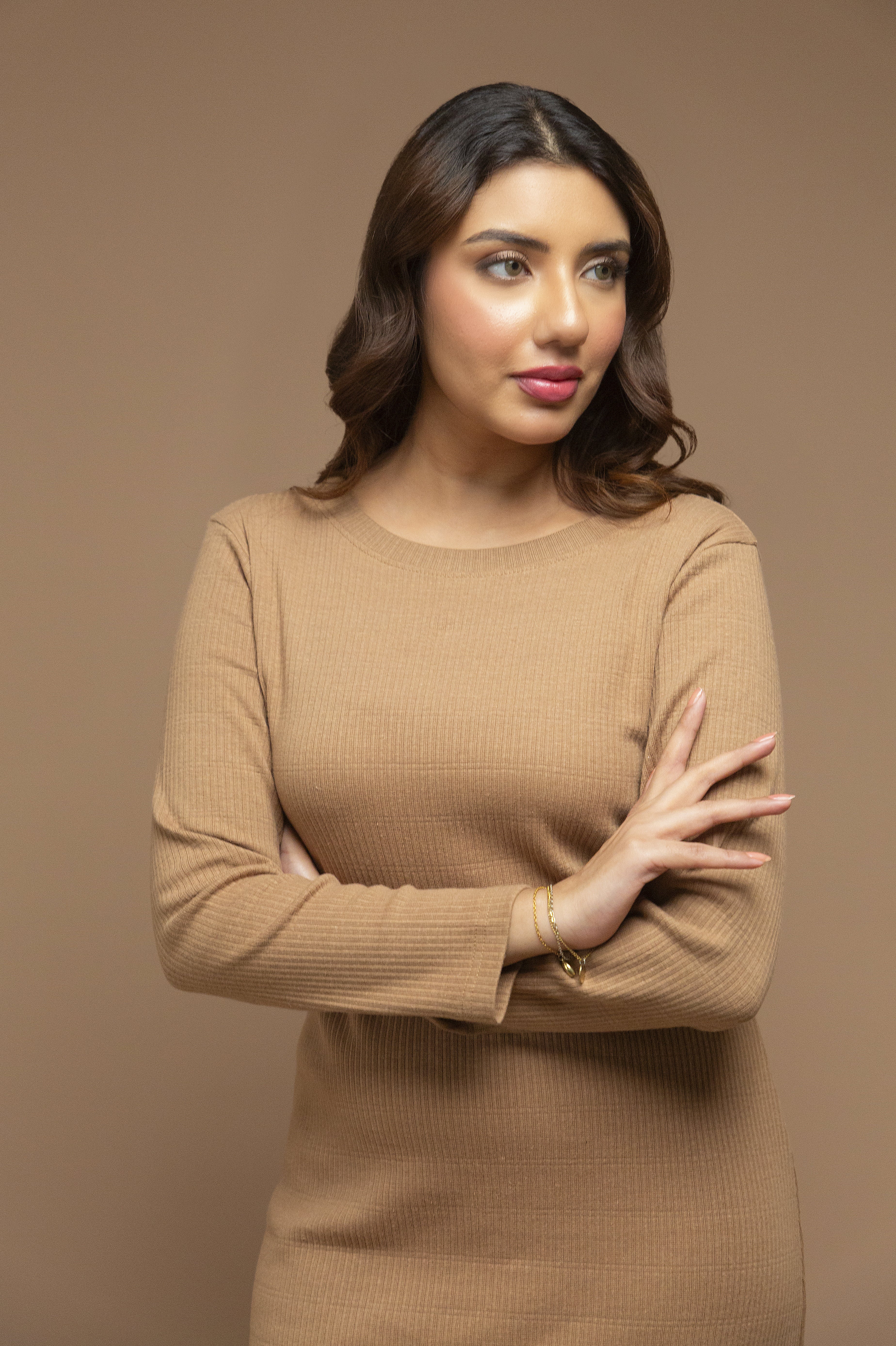 Basic Rib Bodycon - Brown