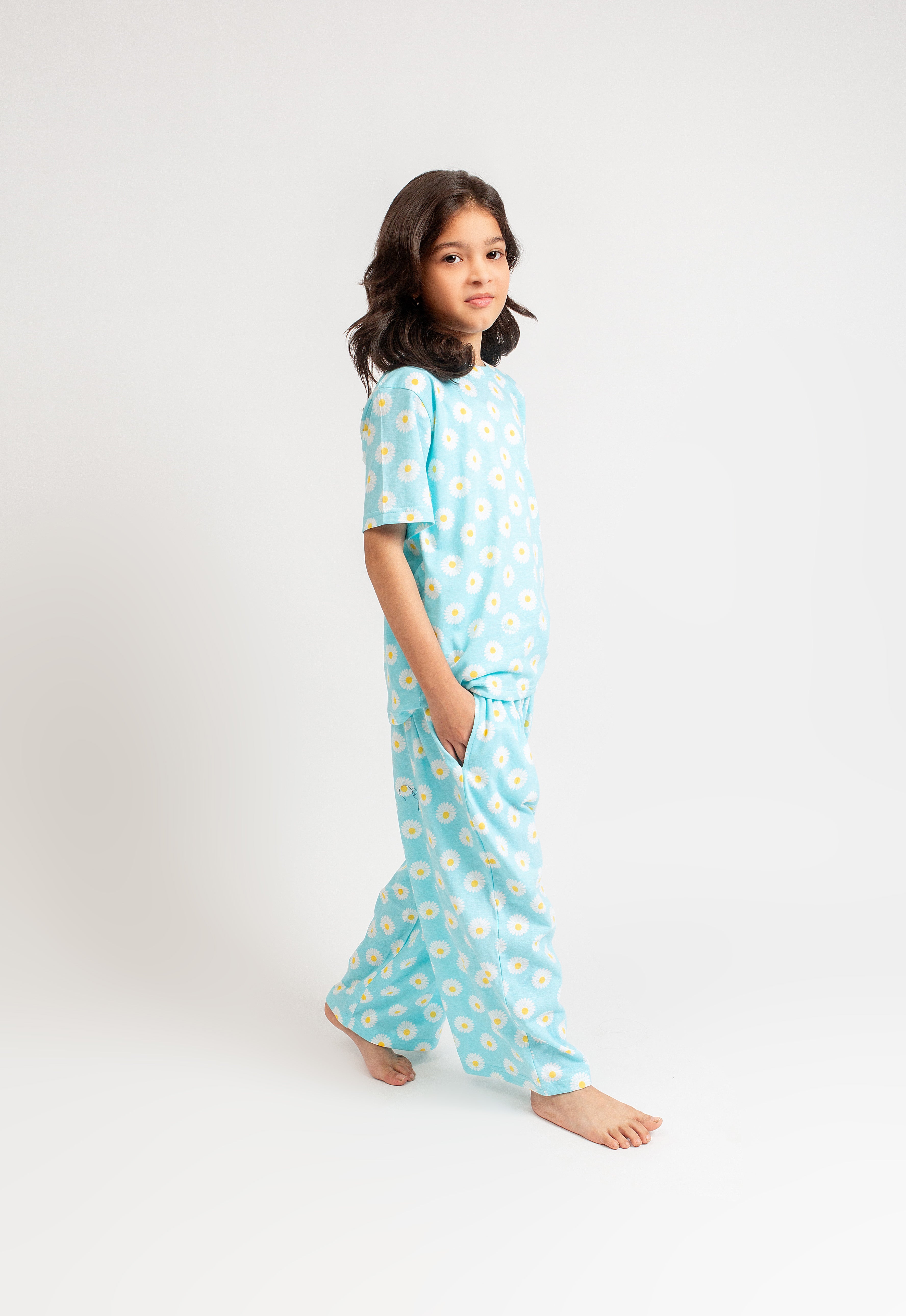 Kids PJ Set- Daisy Dream Sky Blue