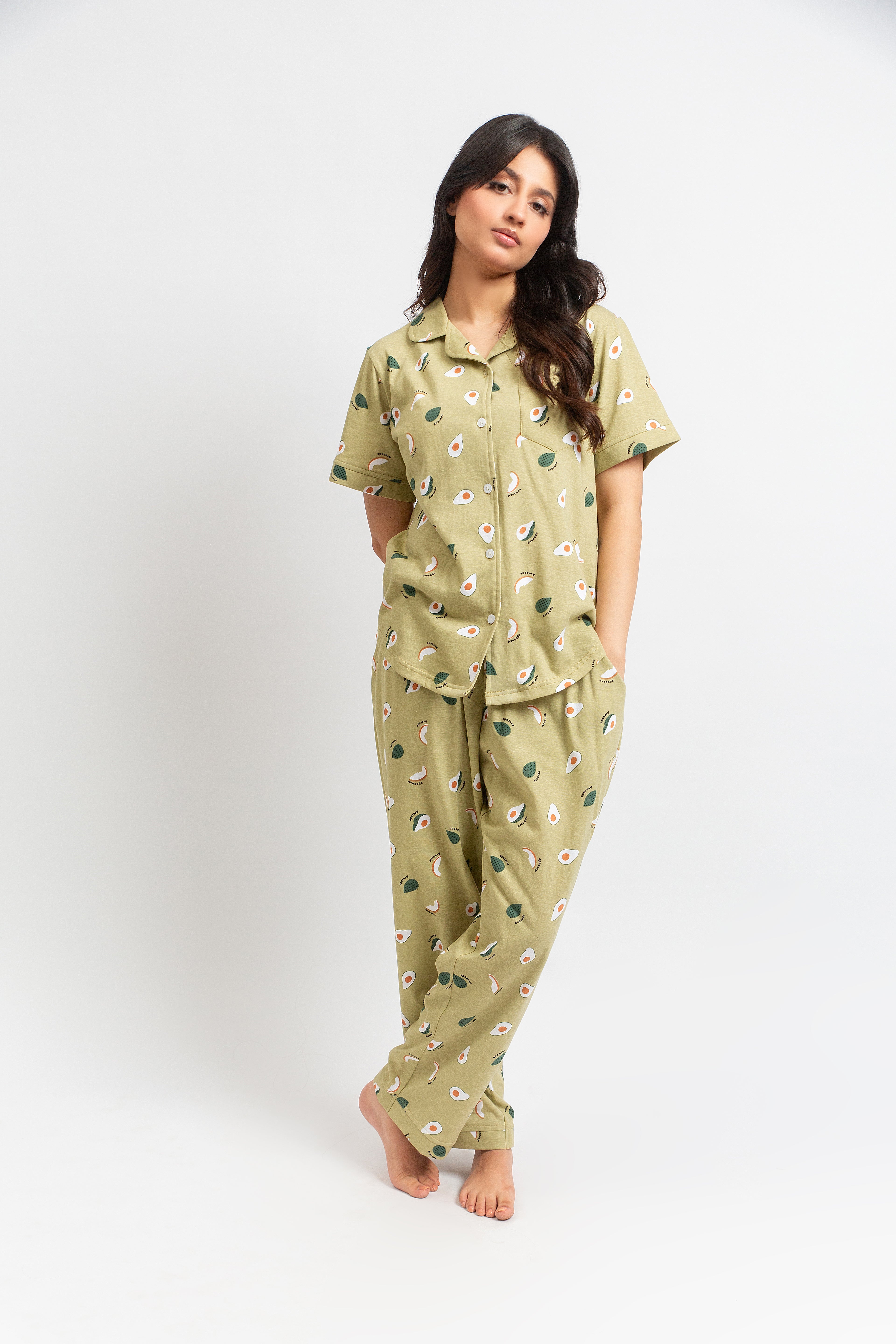 Front Open Avocado - PJ Set