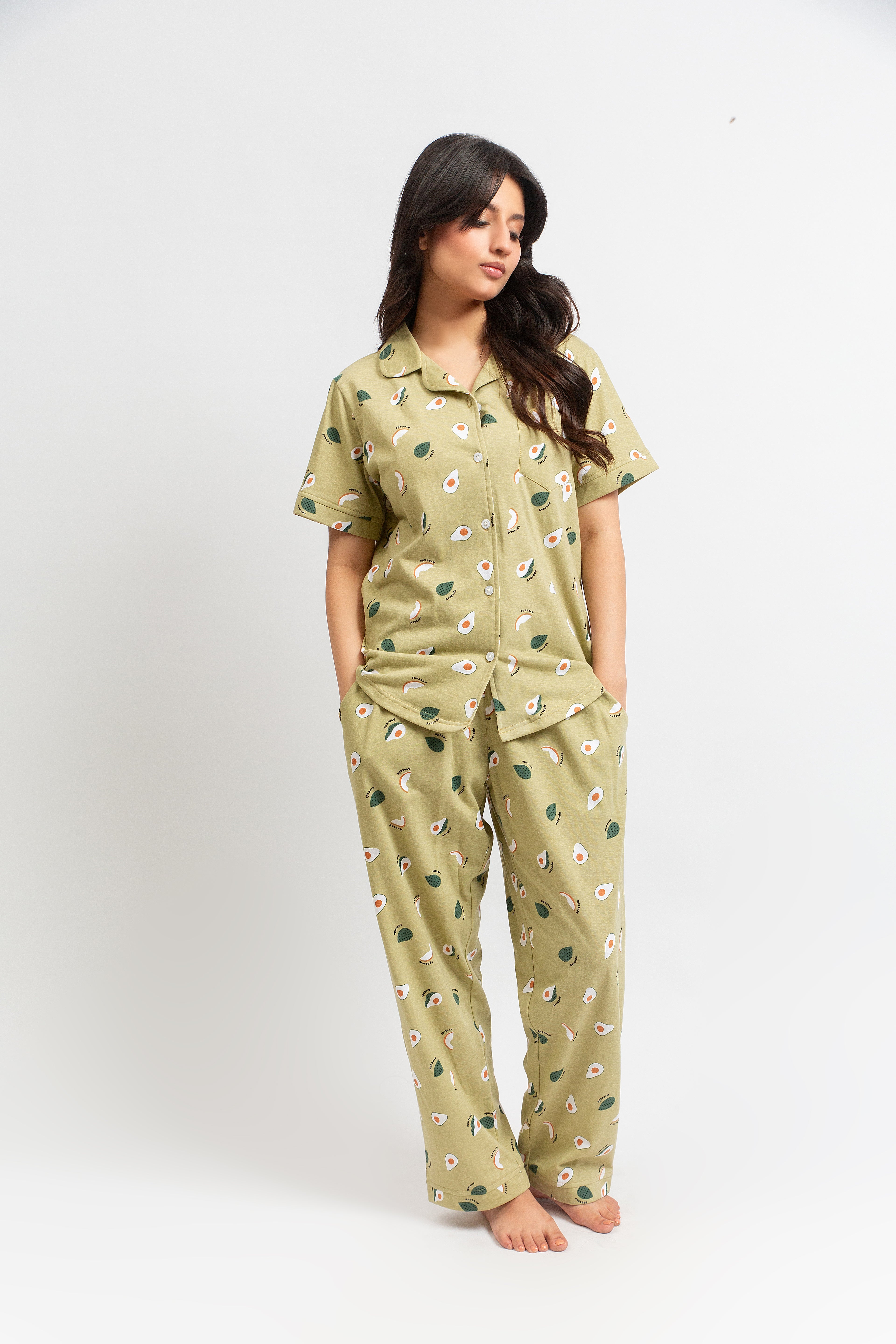 Front Open Avocado - PJ Set