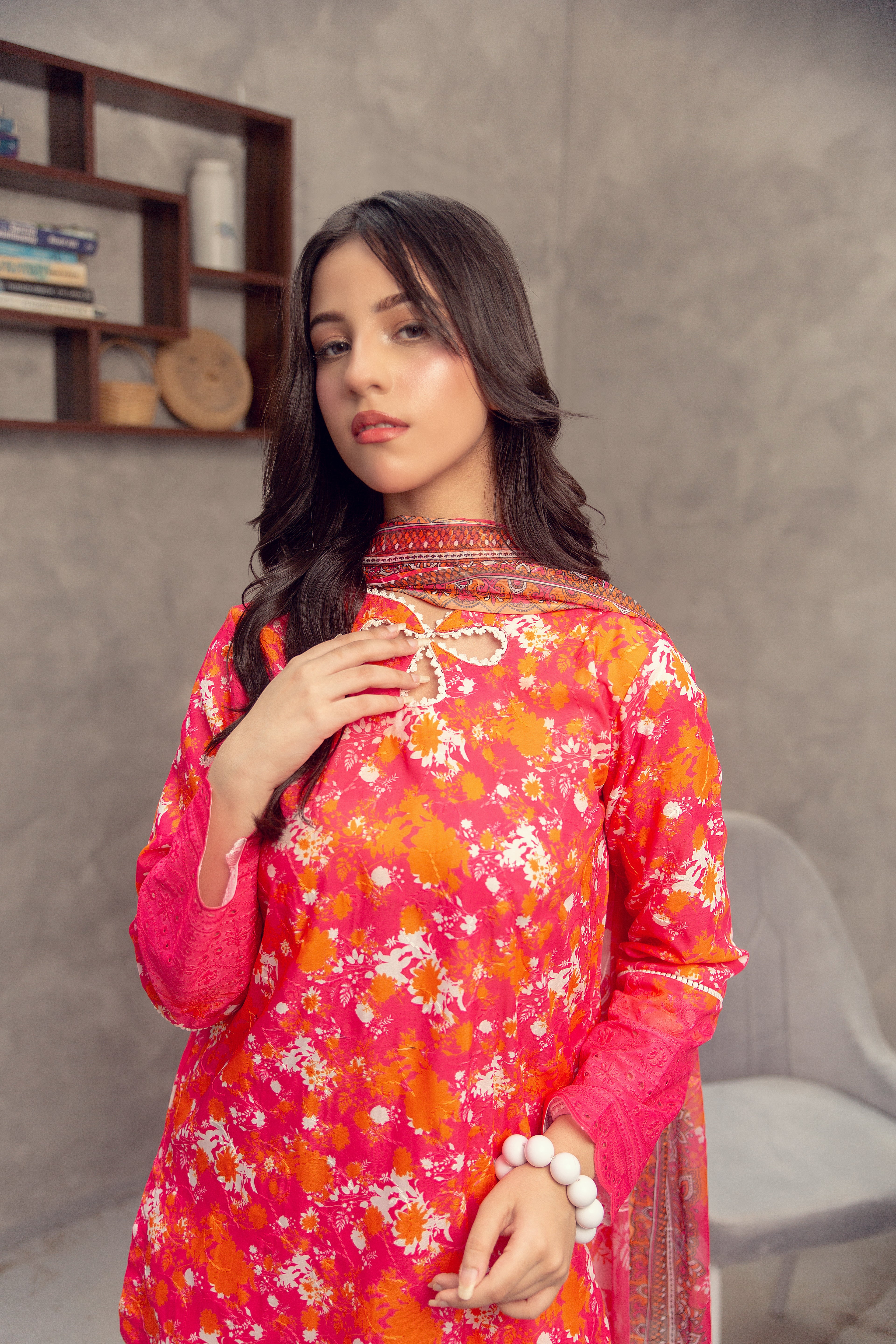 Sunset Floral - 3 Piece Embroidered Set