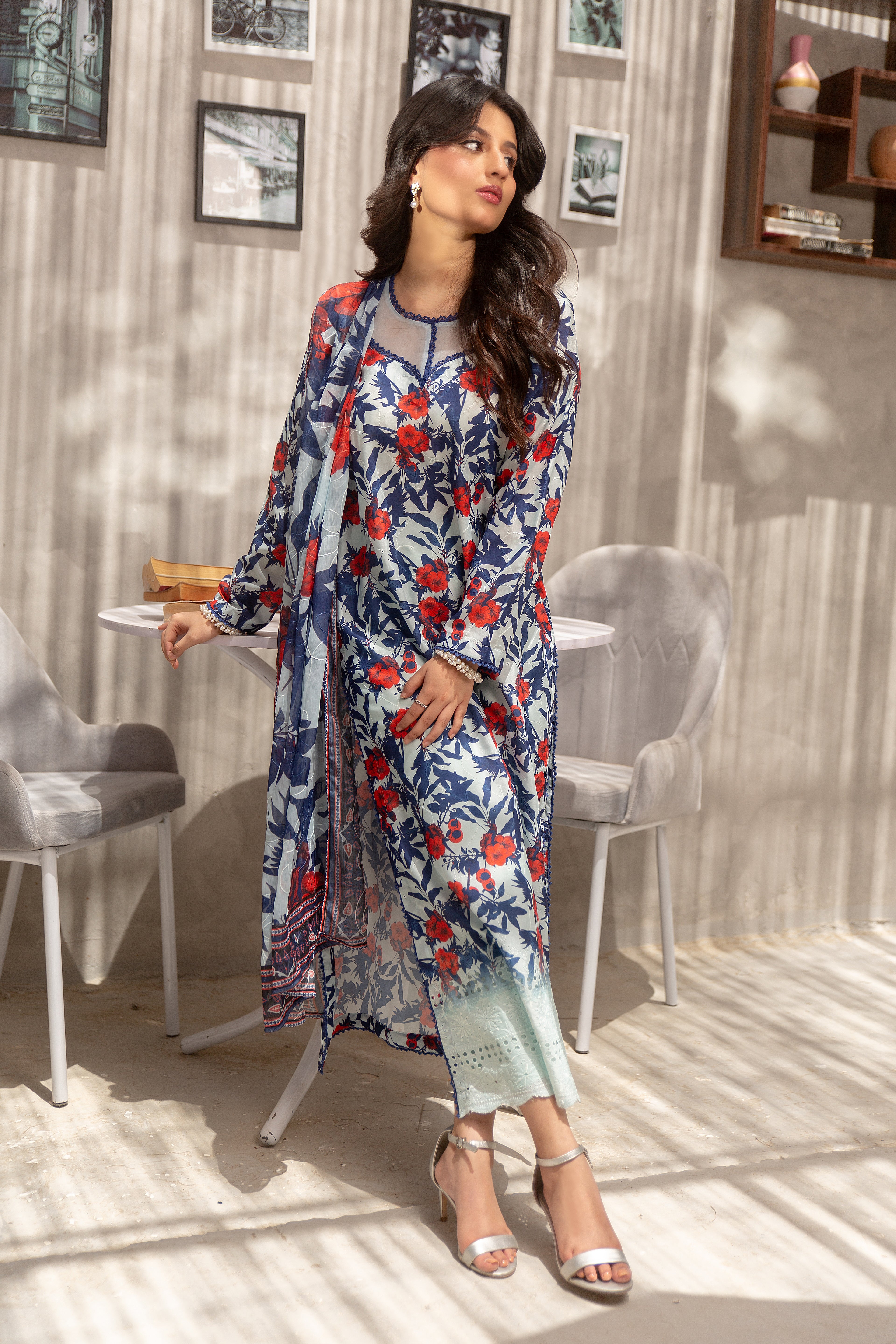 Ocean Bloom - 2 Piece Embroidered Set