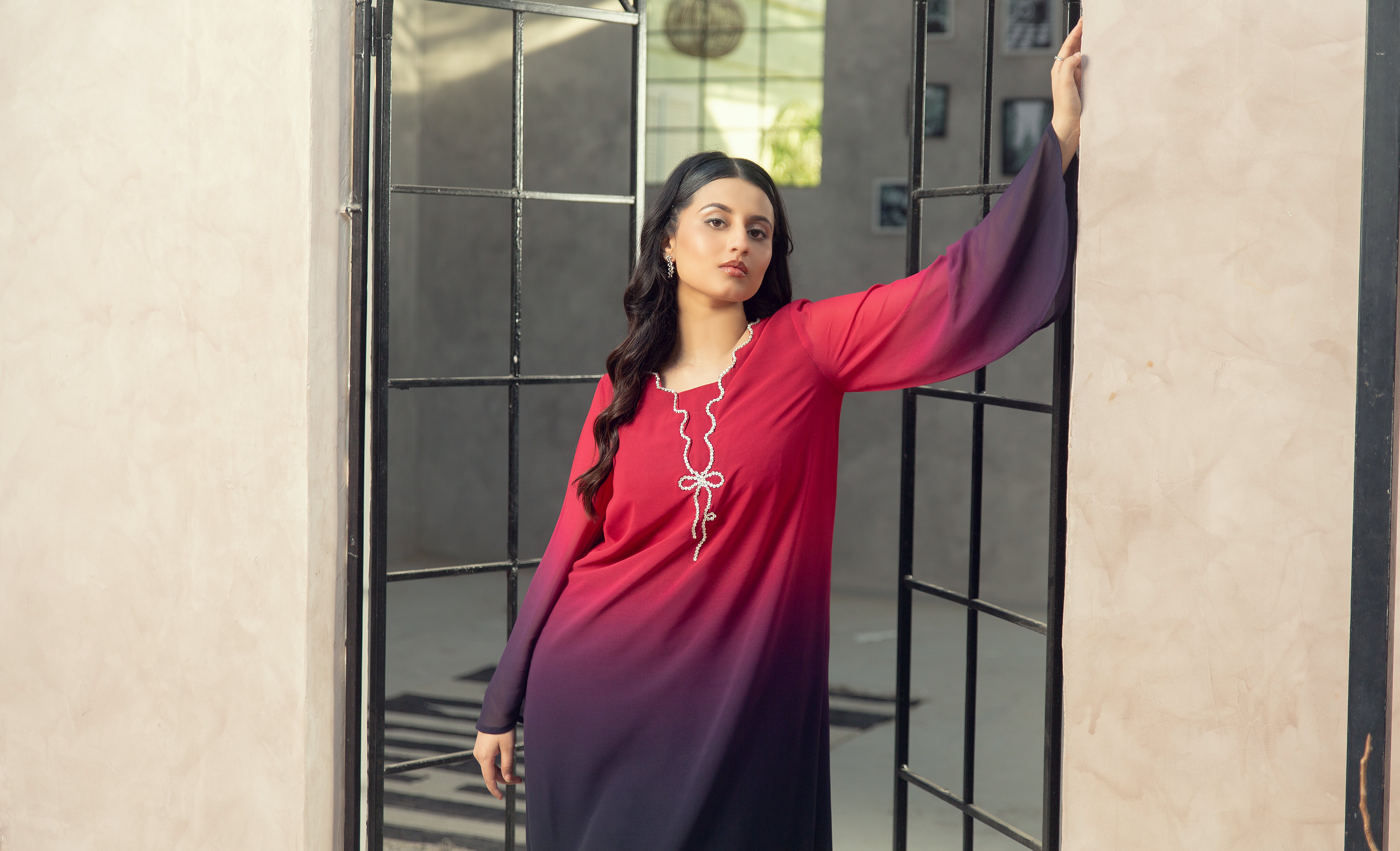 Kaftan - Pink & Black Ombre