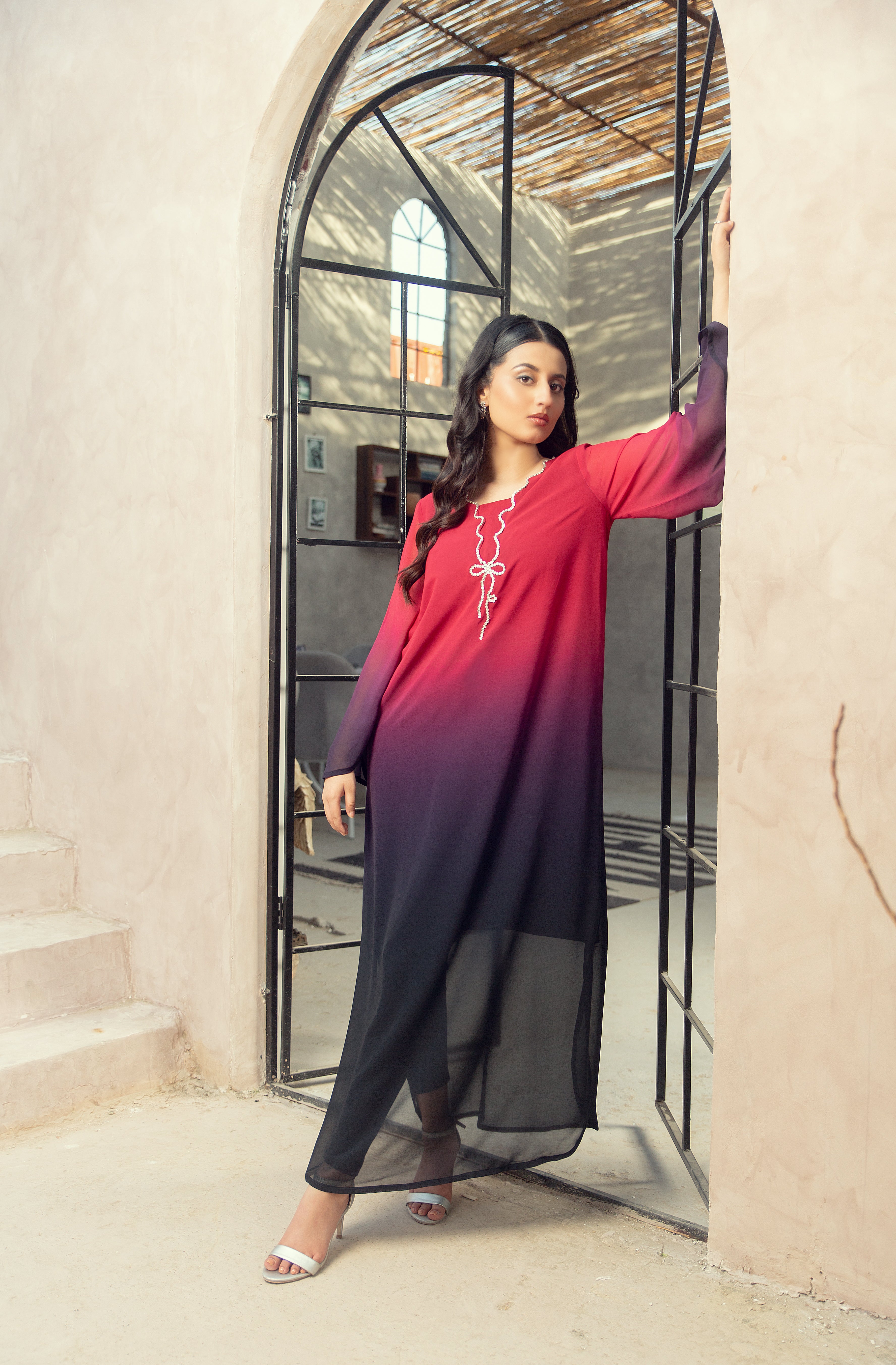 Kaftan - Pink & Black Ombre