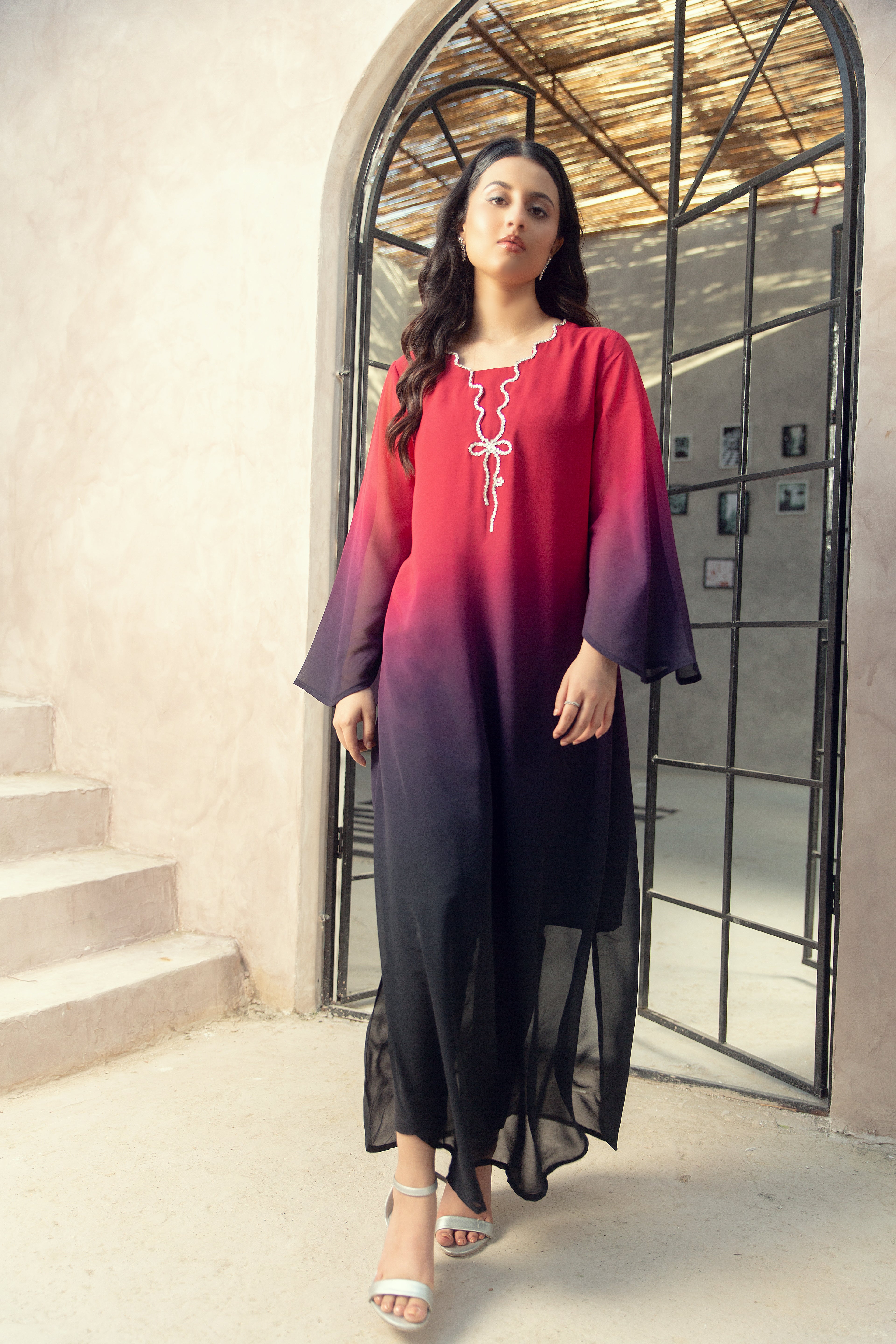 Kaftan - Pink & Black Ombre