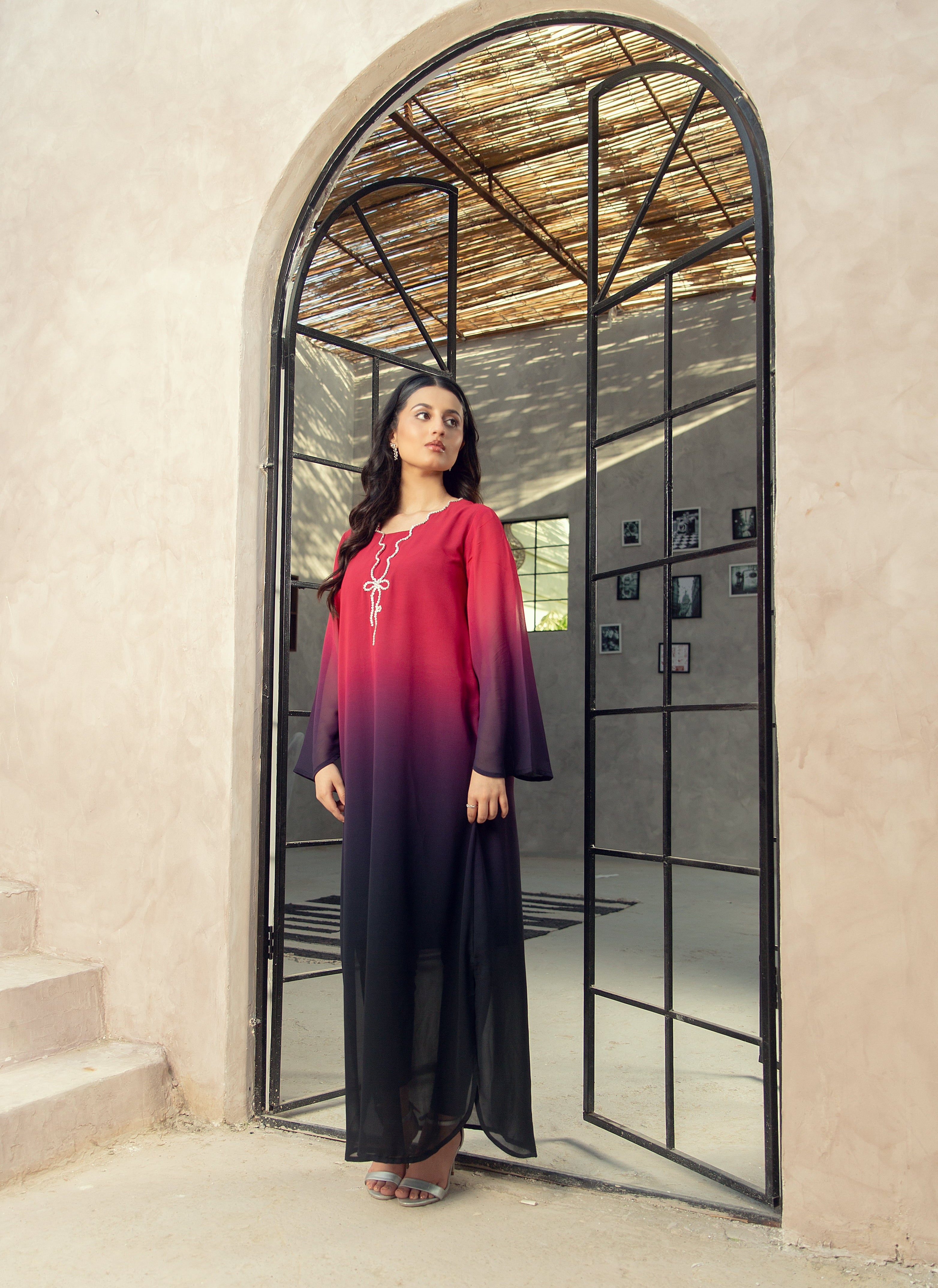 Kaftan - Pink & Black Ombre