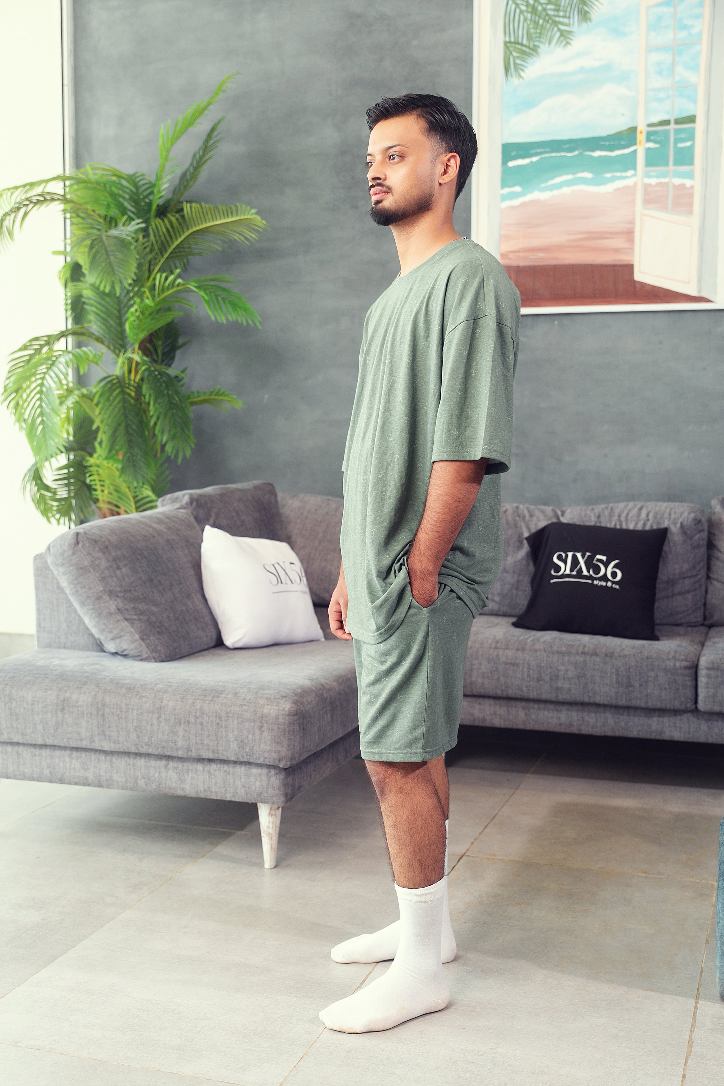 Men's Nightwear - Sea spray Anchor Shorts set