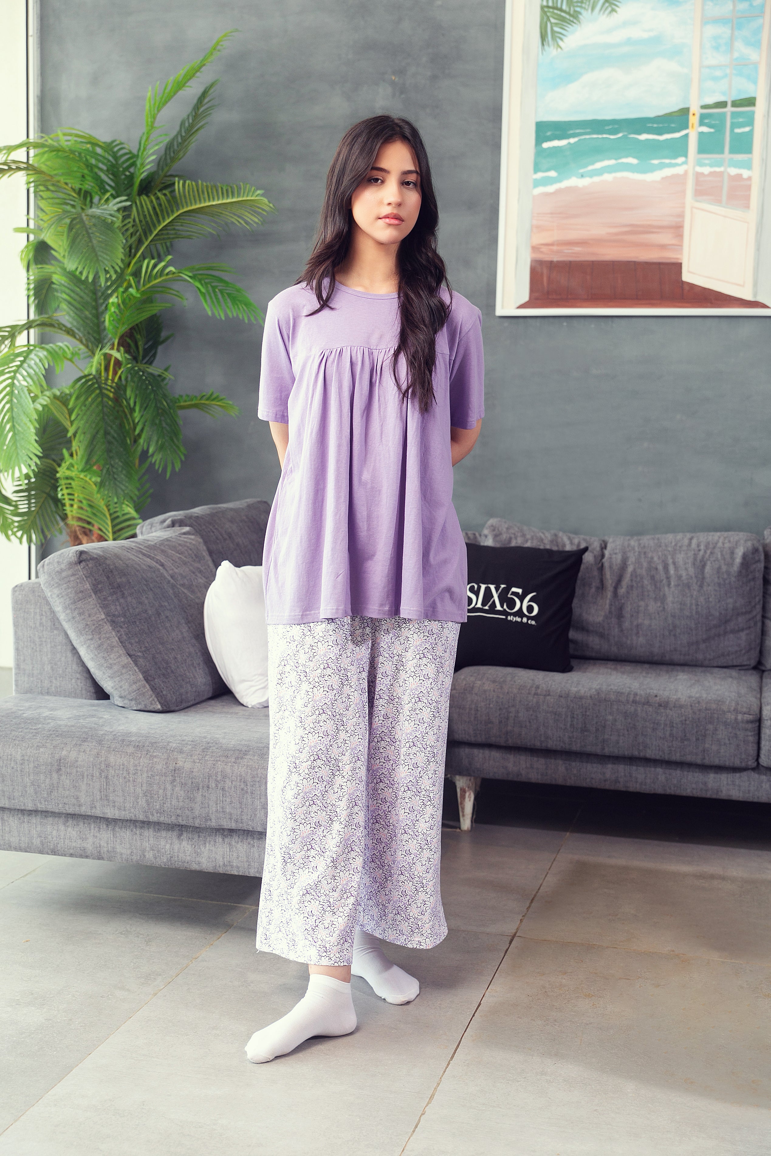 Lilac Floral Nightwear Set