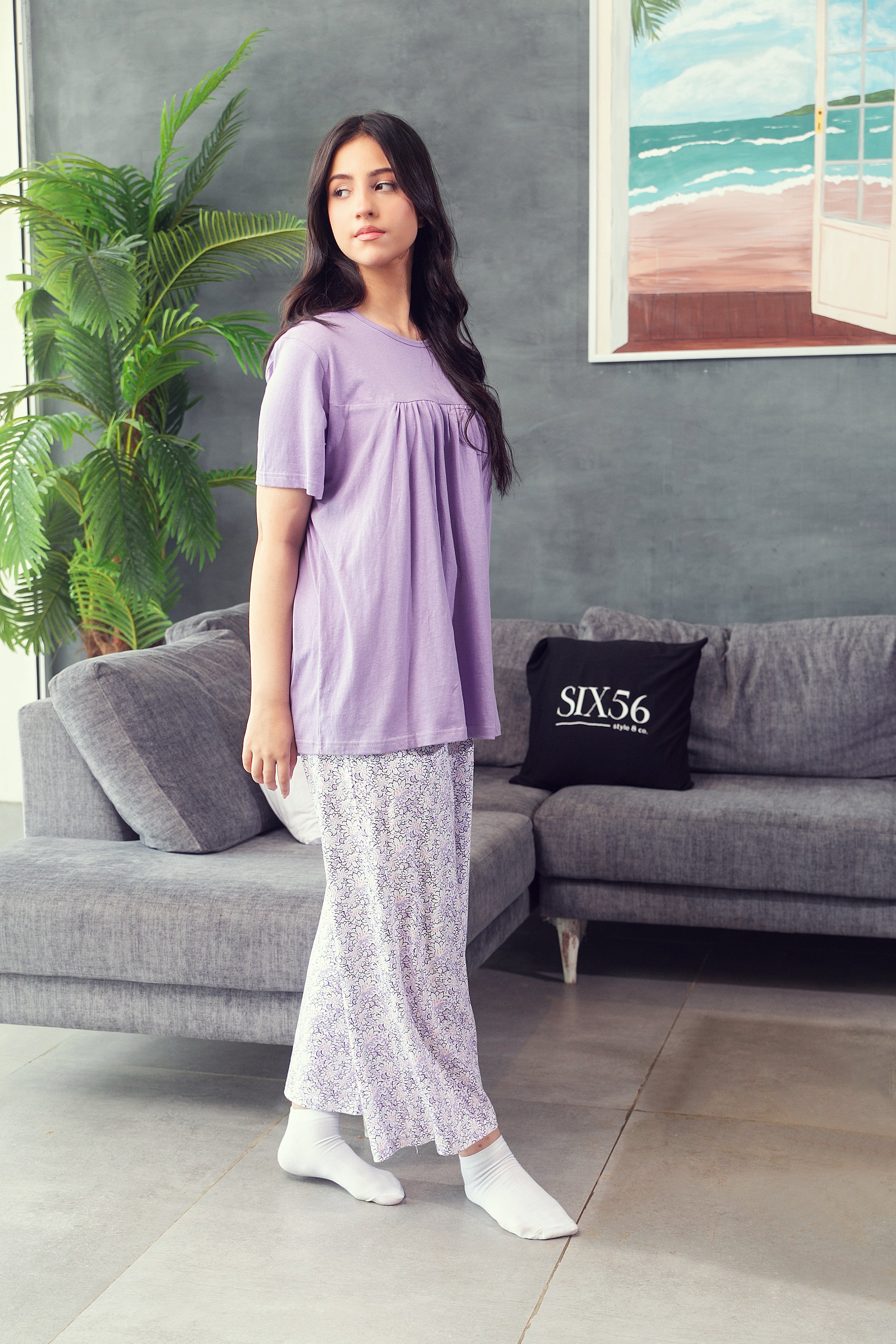 Lilac Floral Nightwear Set