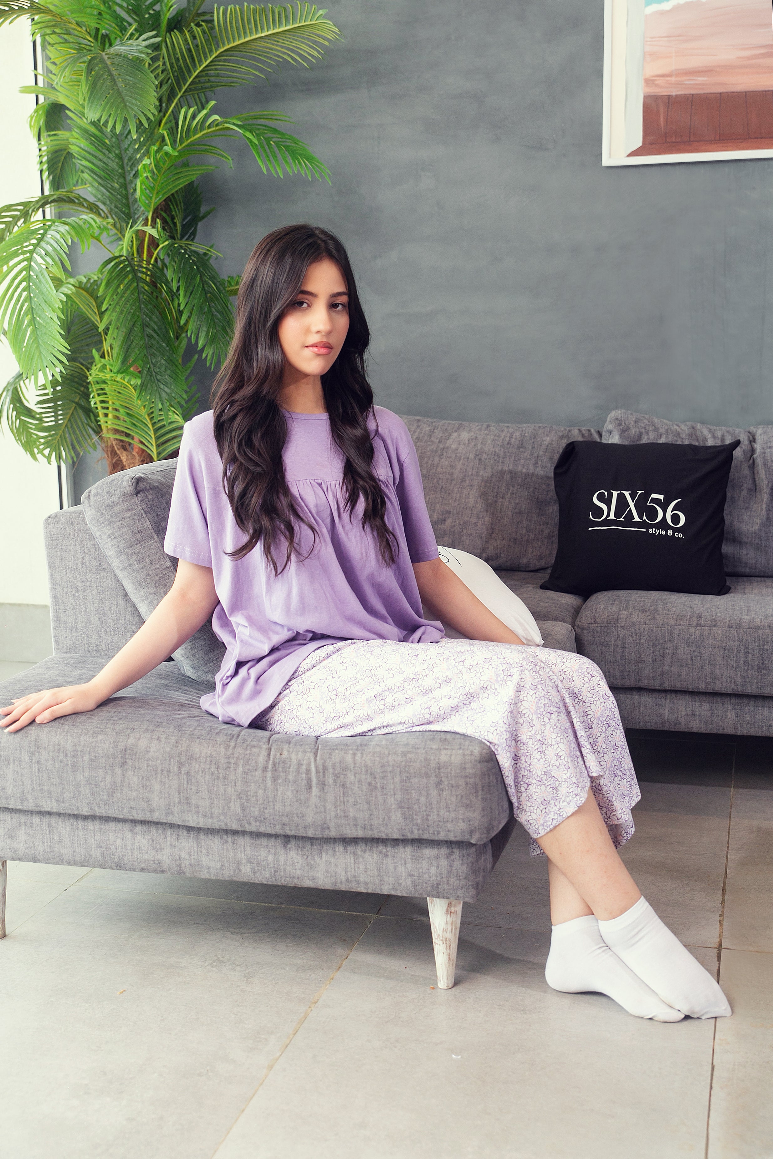 Lilac Floral Nightwear Set