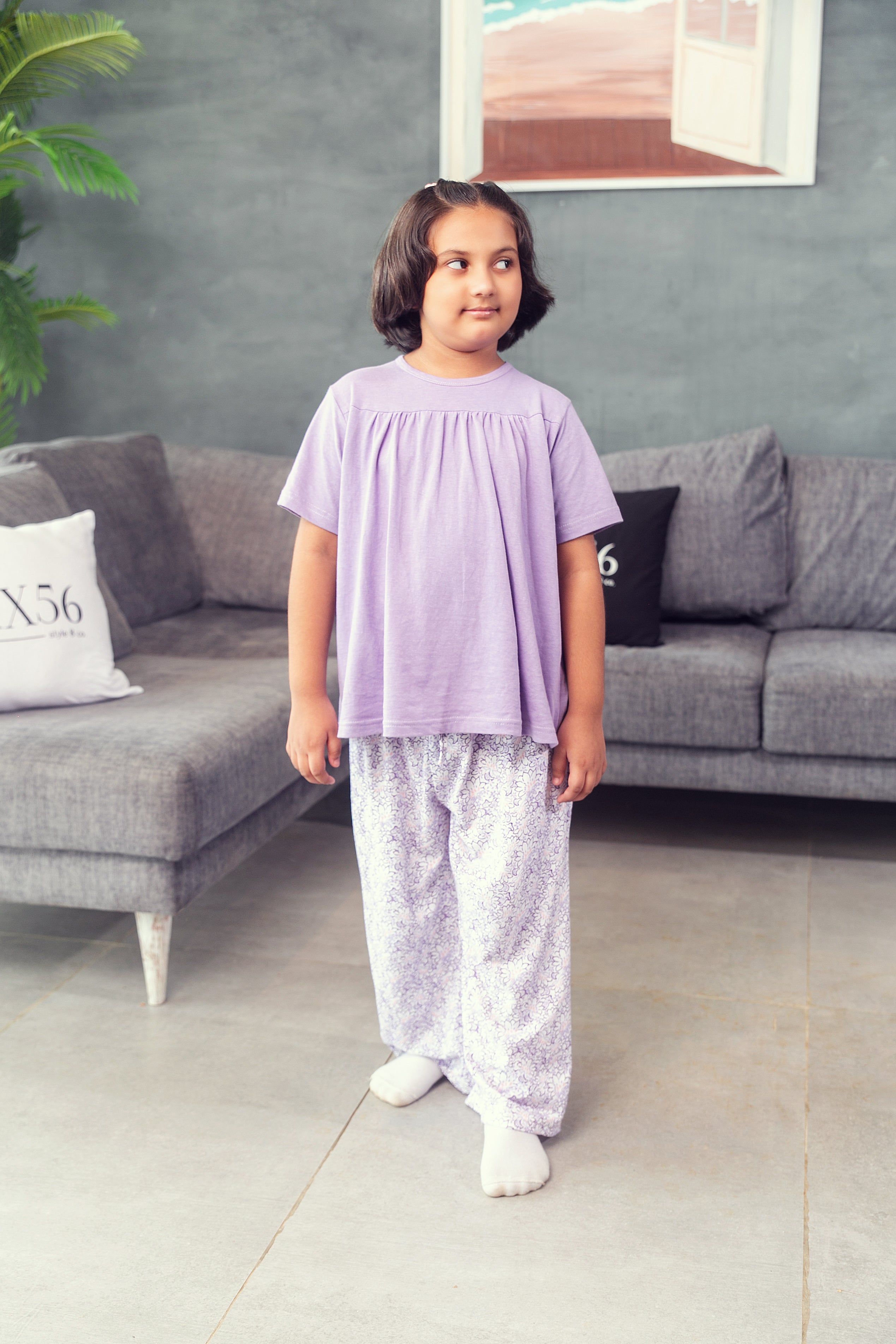 Kids Lilac Floral Nightwear Set