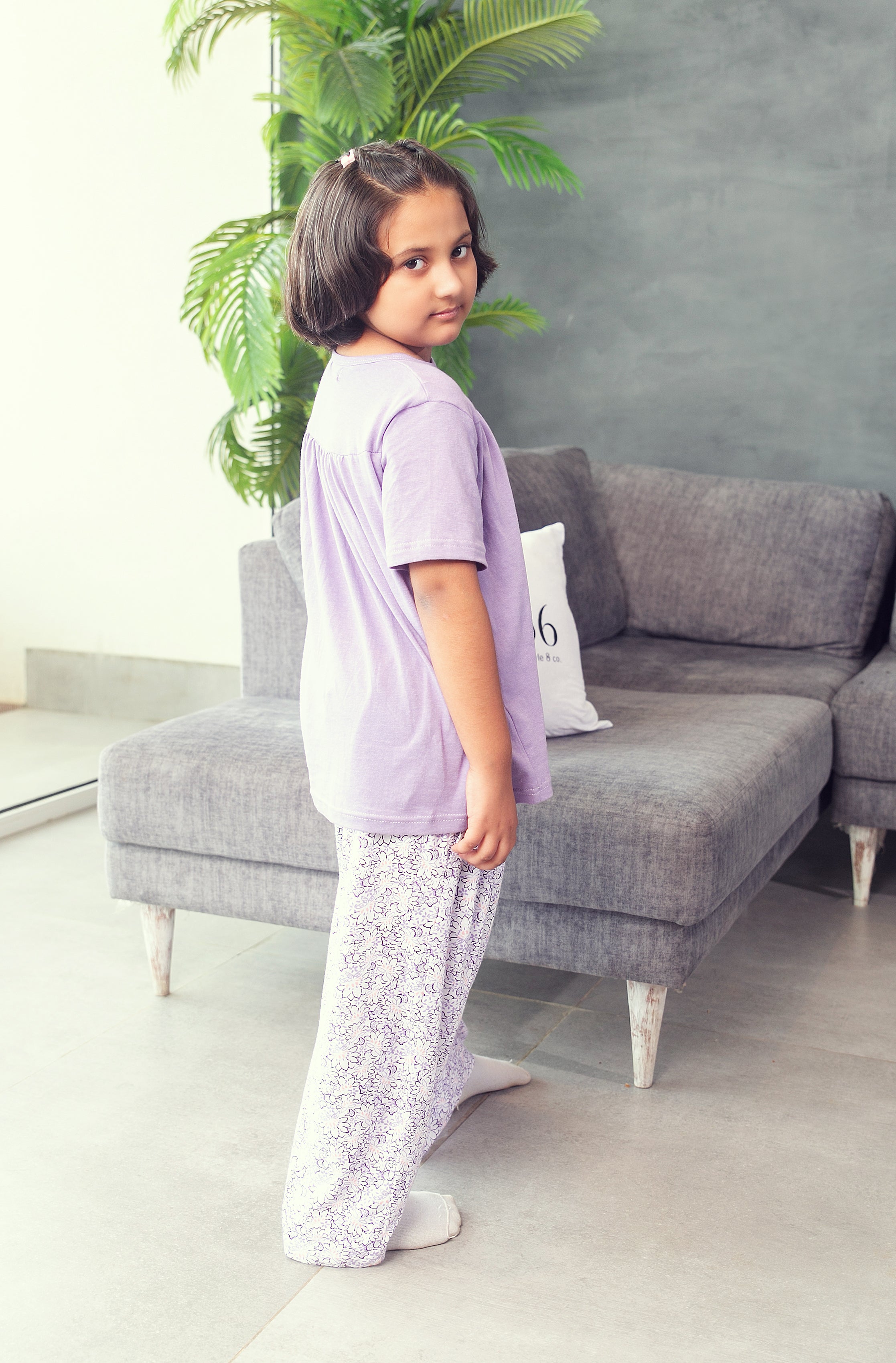 Kids Lilac Floral Nightwear Set