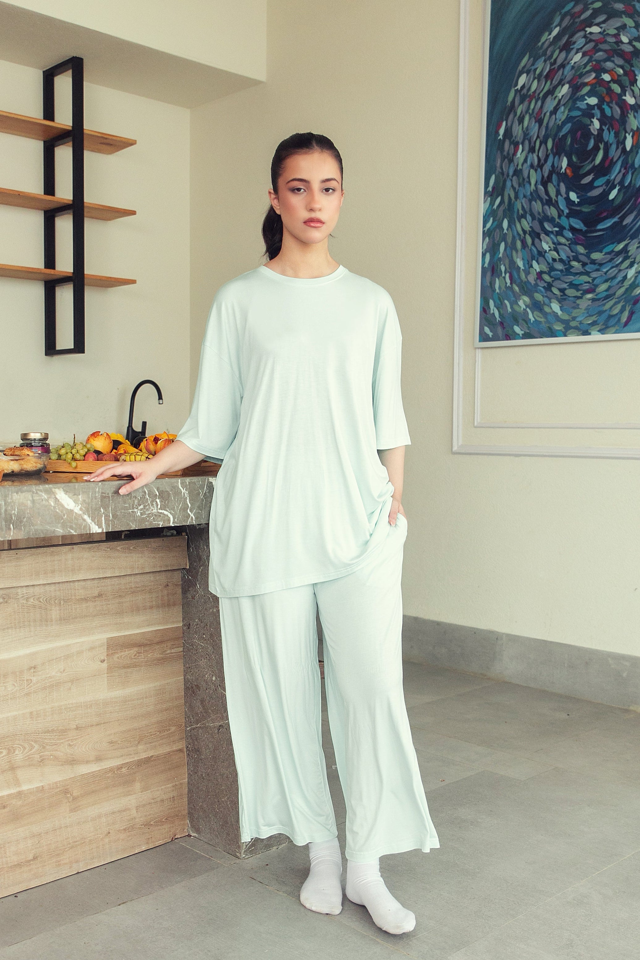 Luxury Nightwear - Mint Blue