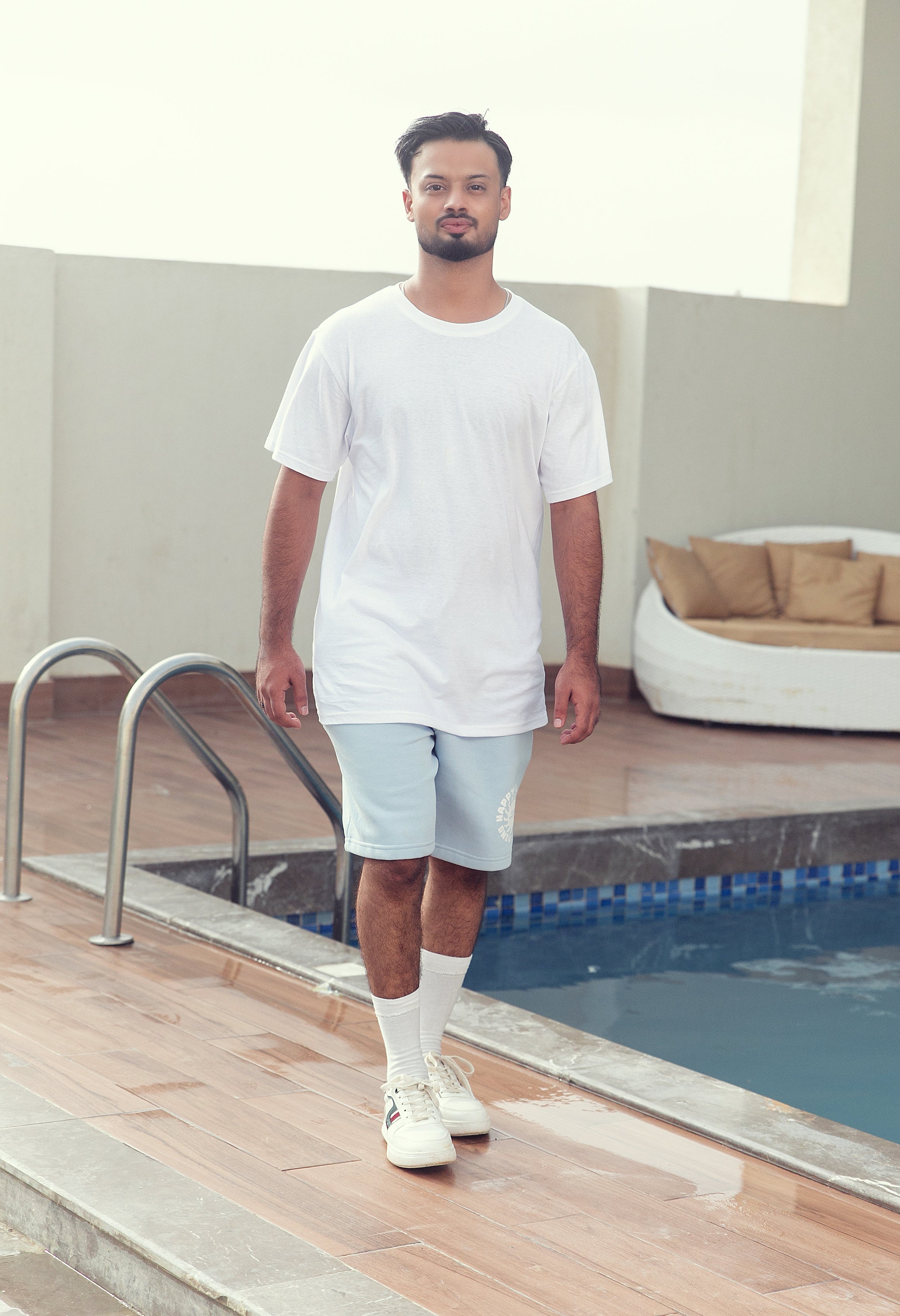 Men’s Premium Fleece Shorts – Relaxed Fit Casual Lounge Shorts (Sky Blue)