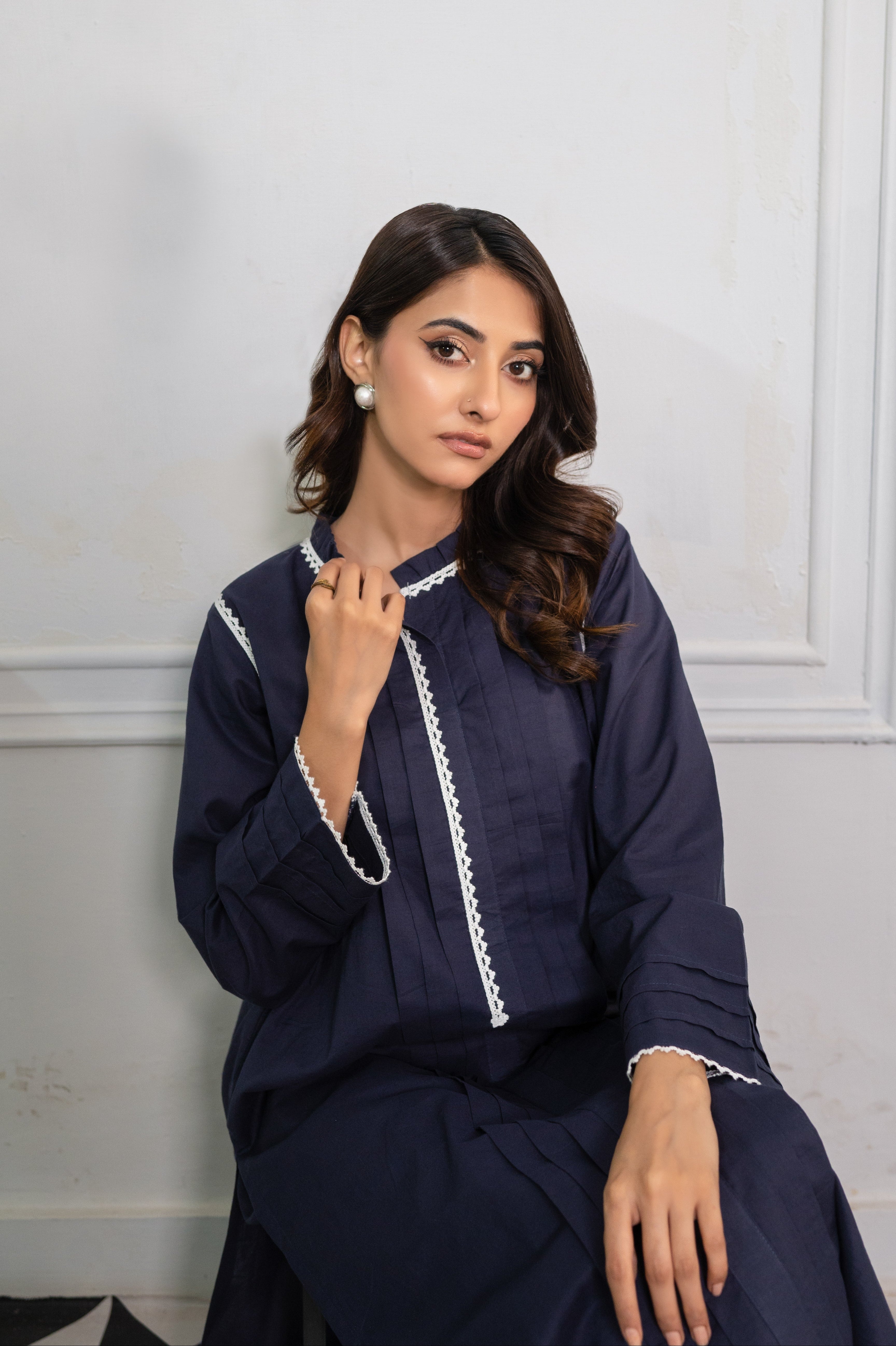 Solid Coord Set - Navy Blue