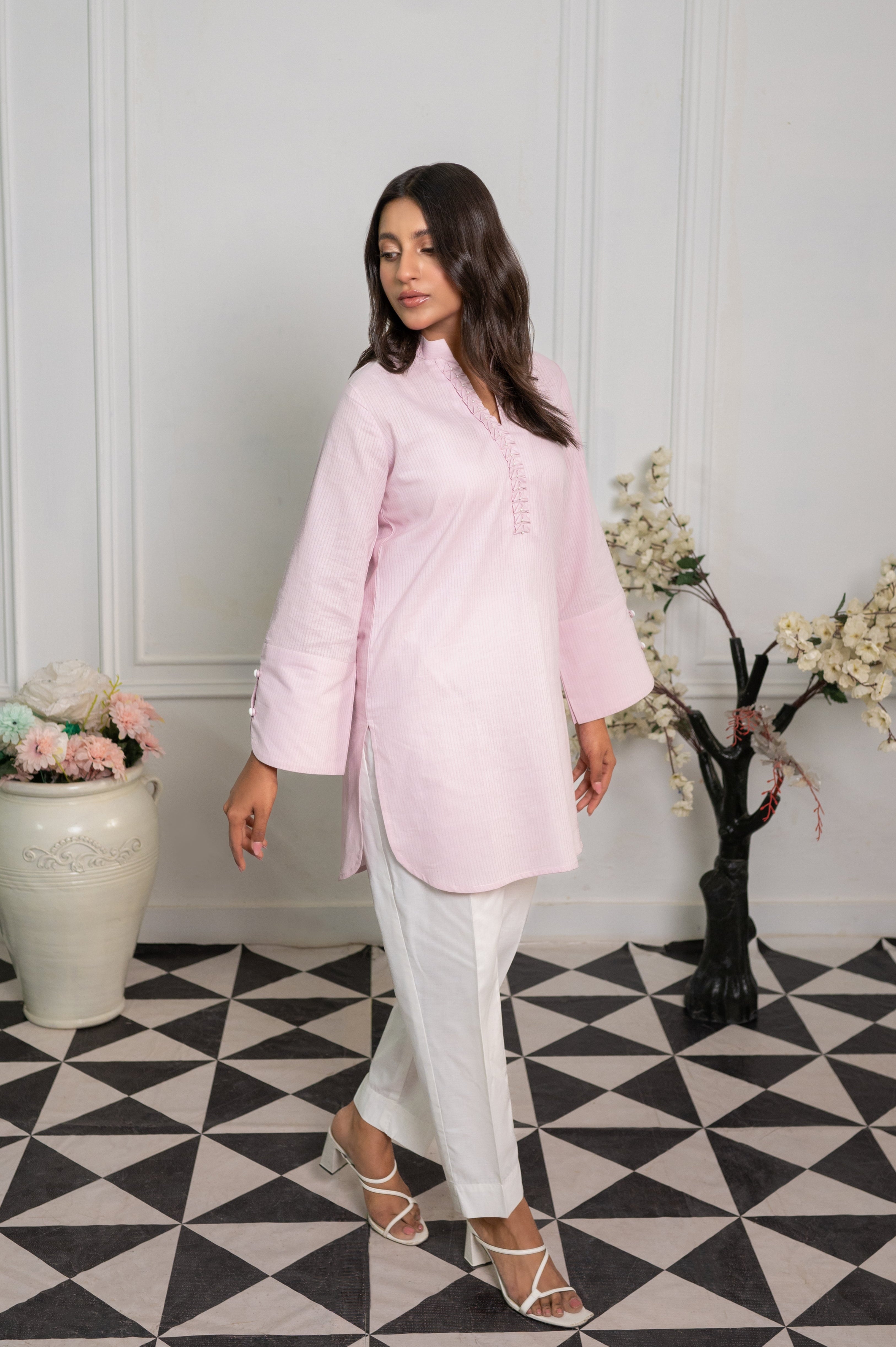 Short Kurta- Blush Pink