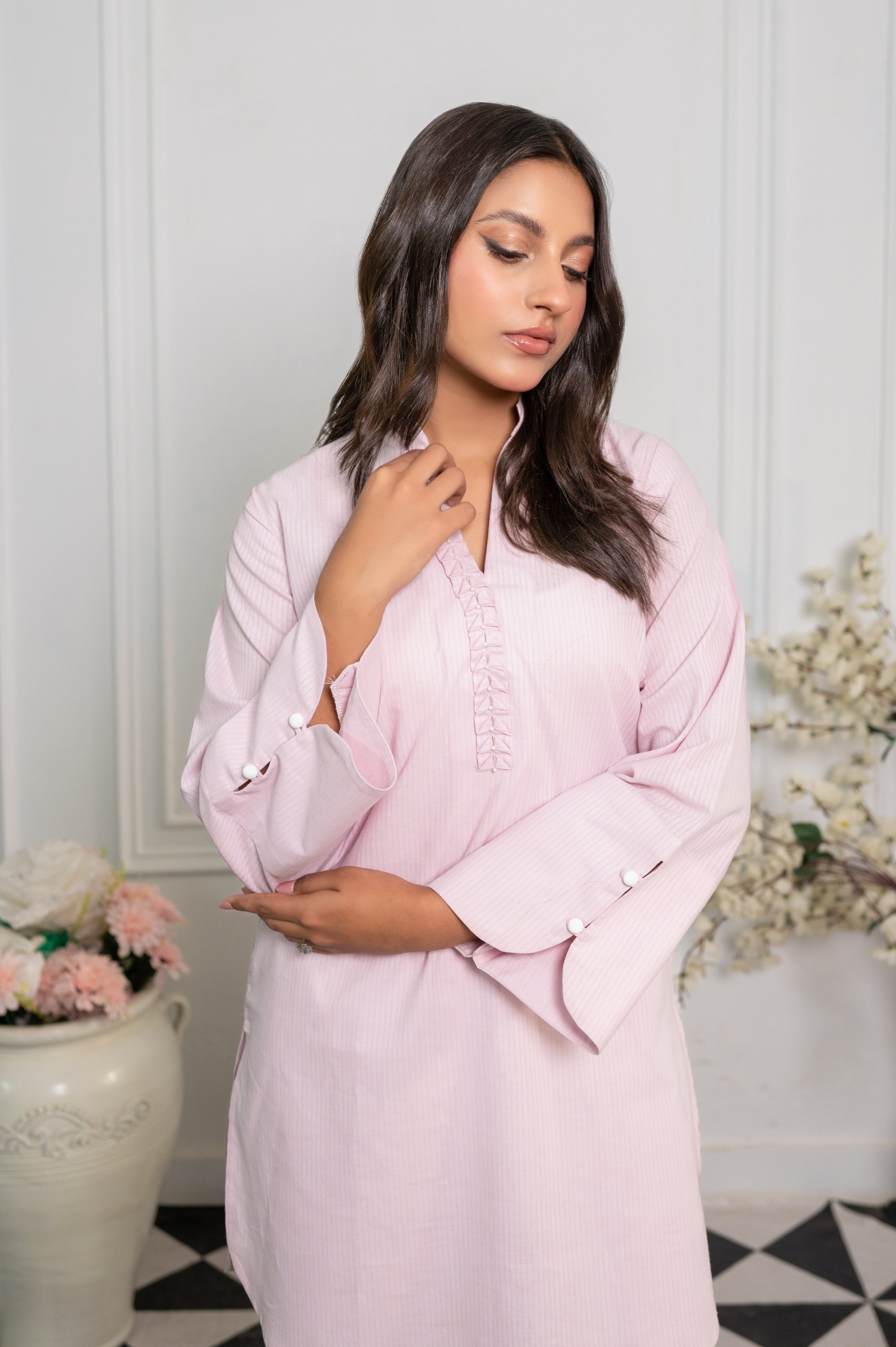 Short Kurta- Blush Pink