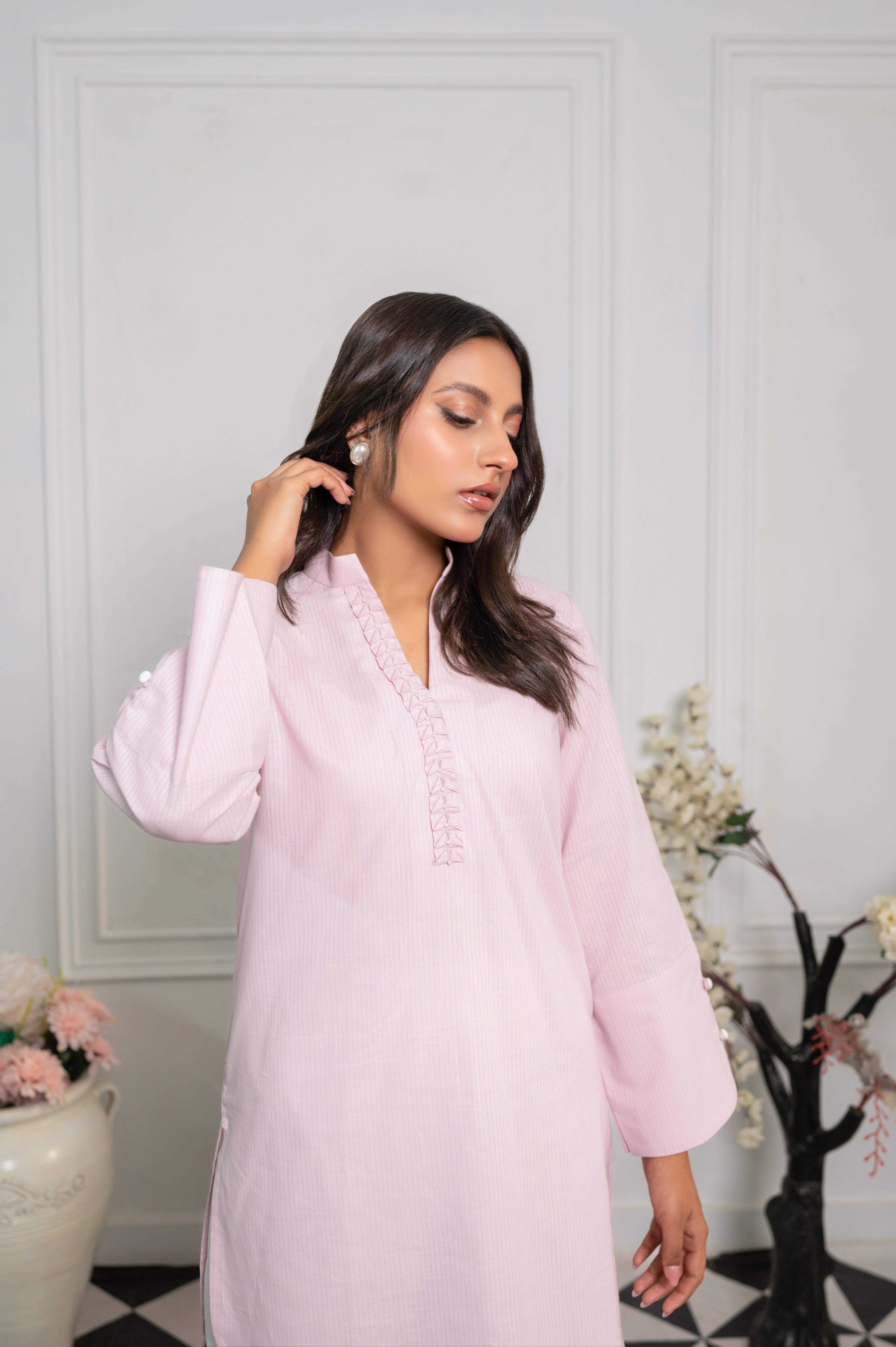 Short Kurta- Blush Pink