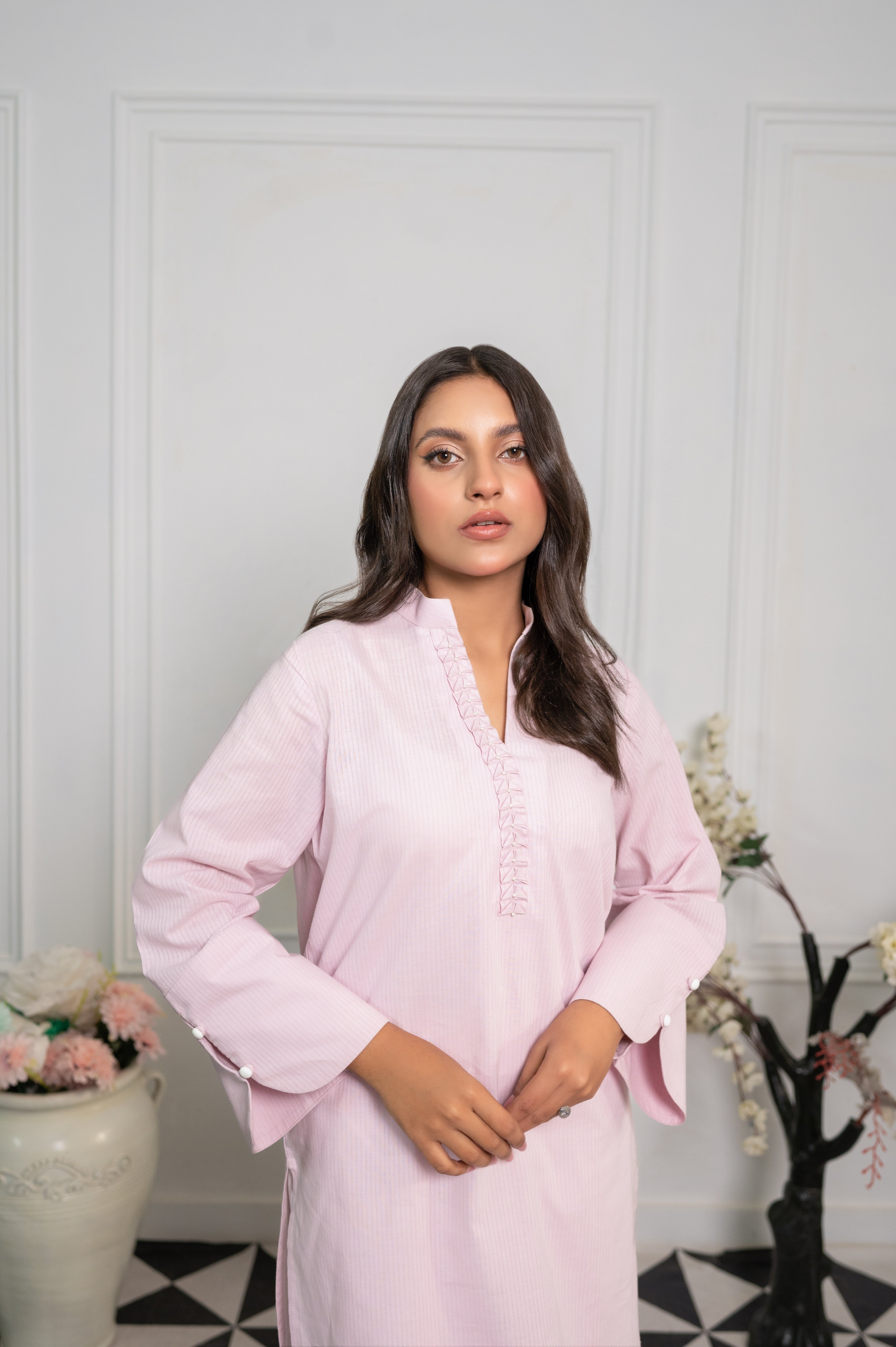 Short Kurta- Blush Pink