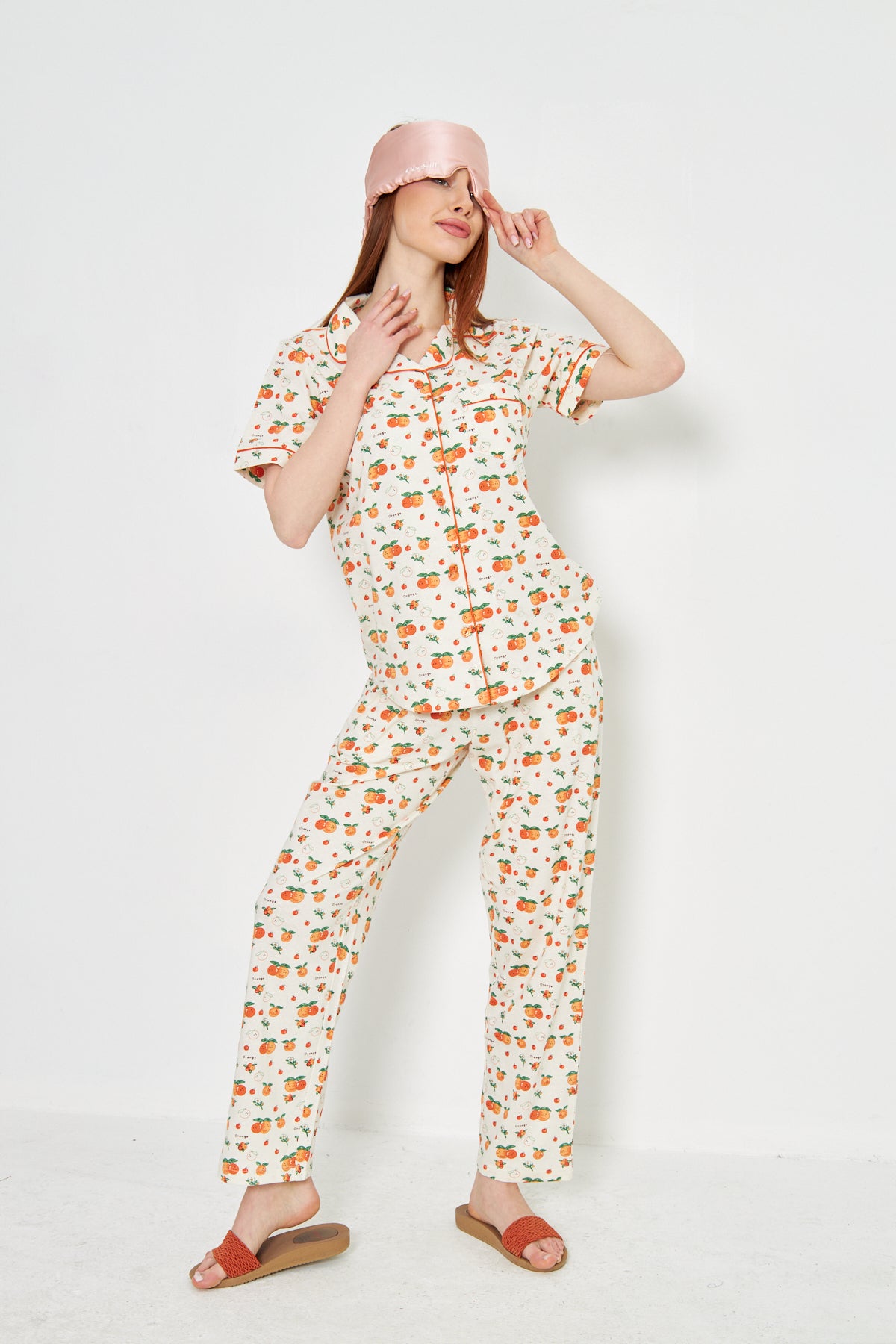 Nightwear - Front Open - Orange Bliss