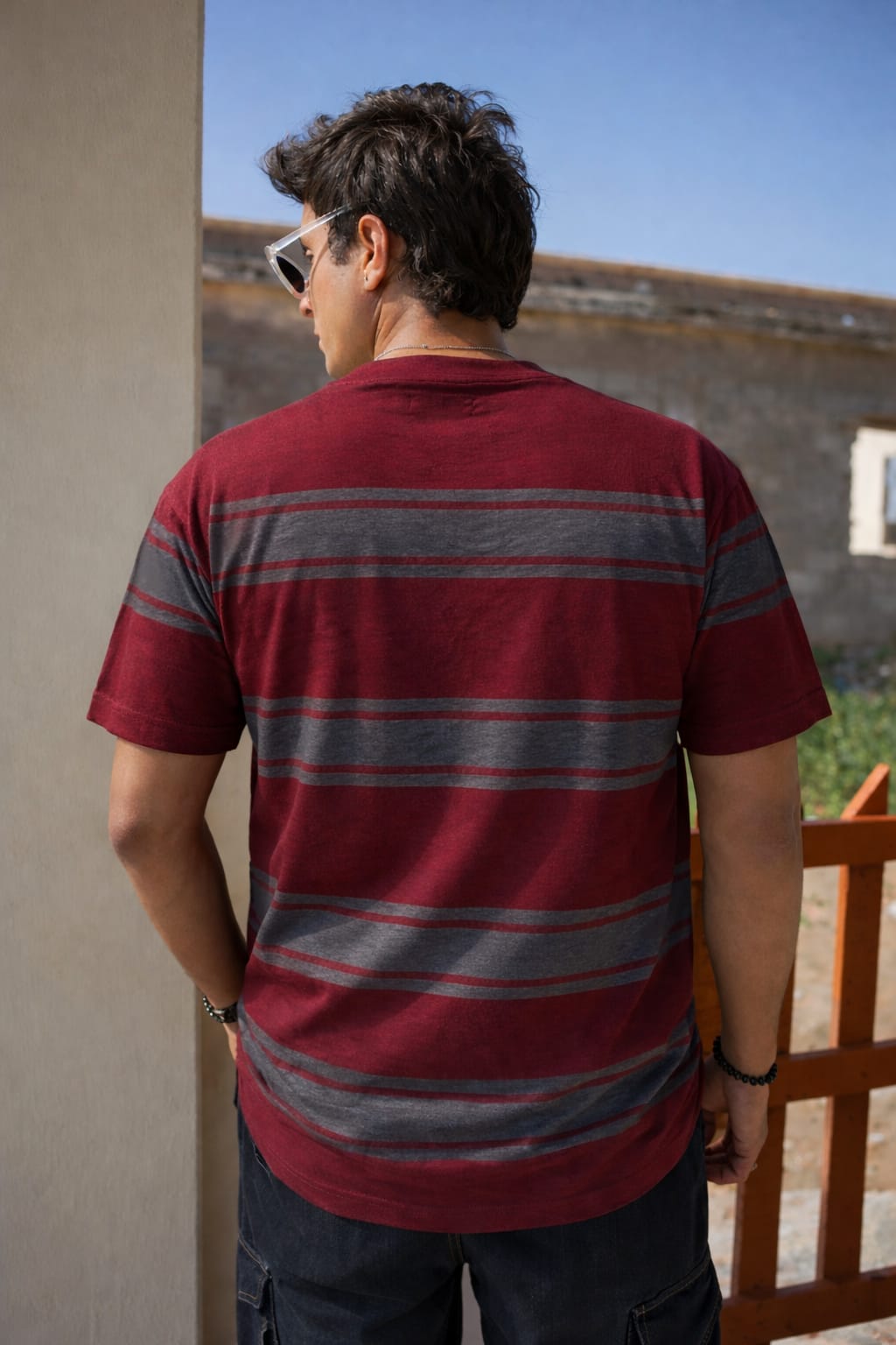 Men’s Casual Stripe Henley Shirt