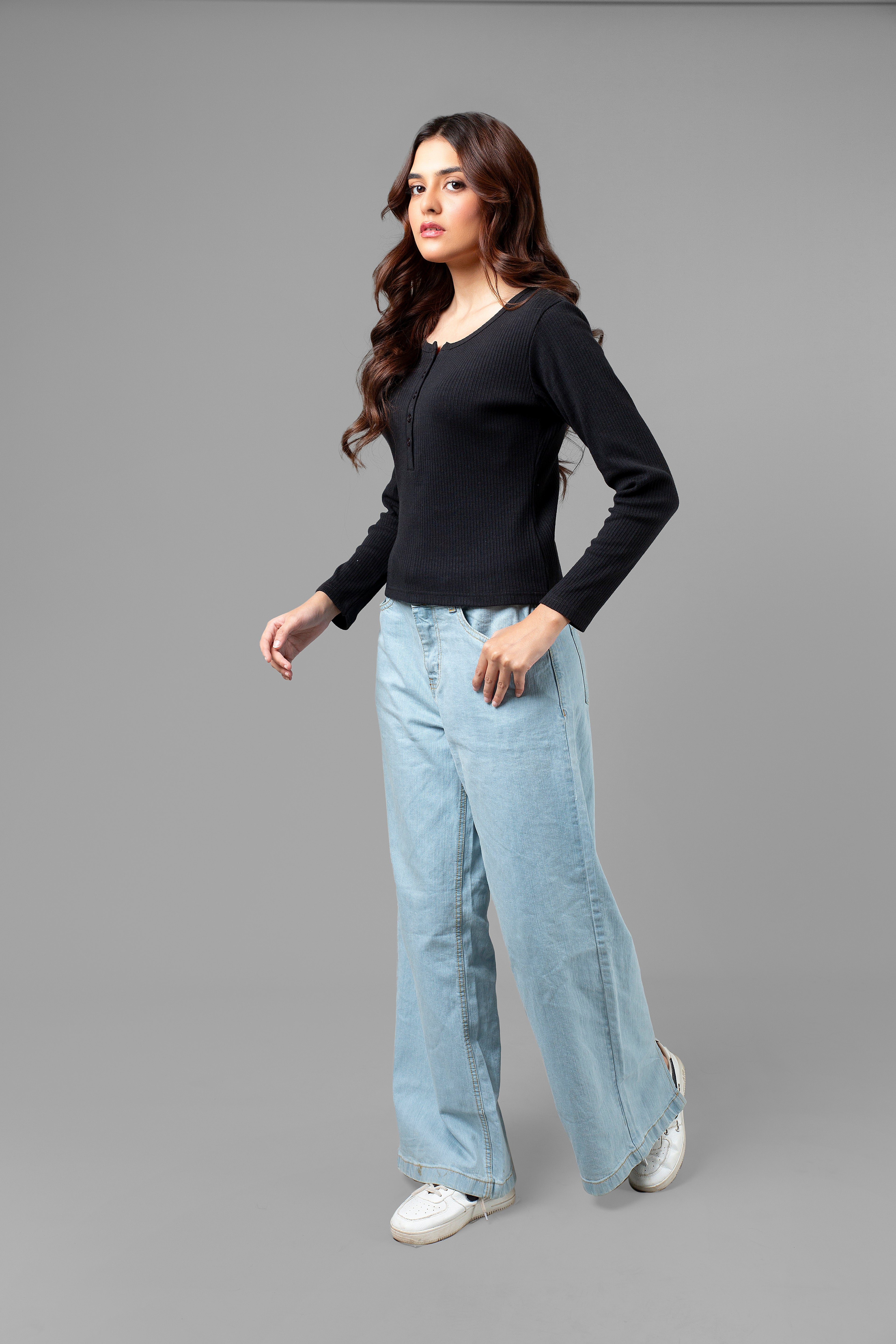 Black Ribbed Short Top